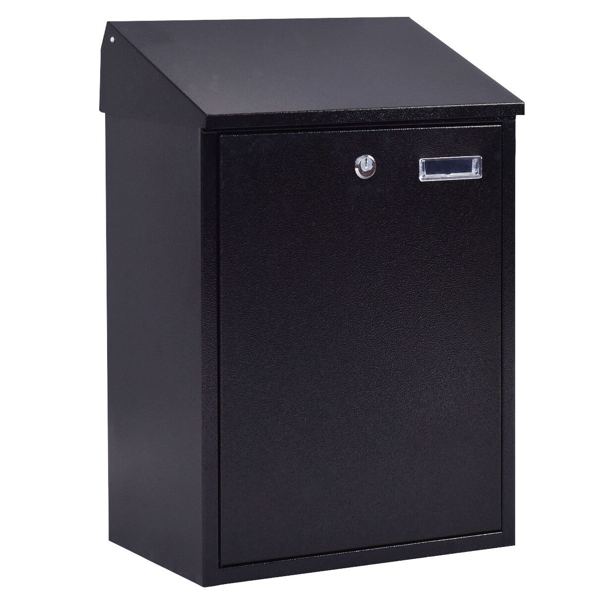 Lockable Steel Postbox - Wall Mounted Black - Savings Store