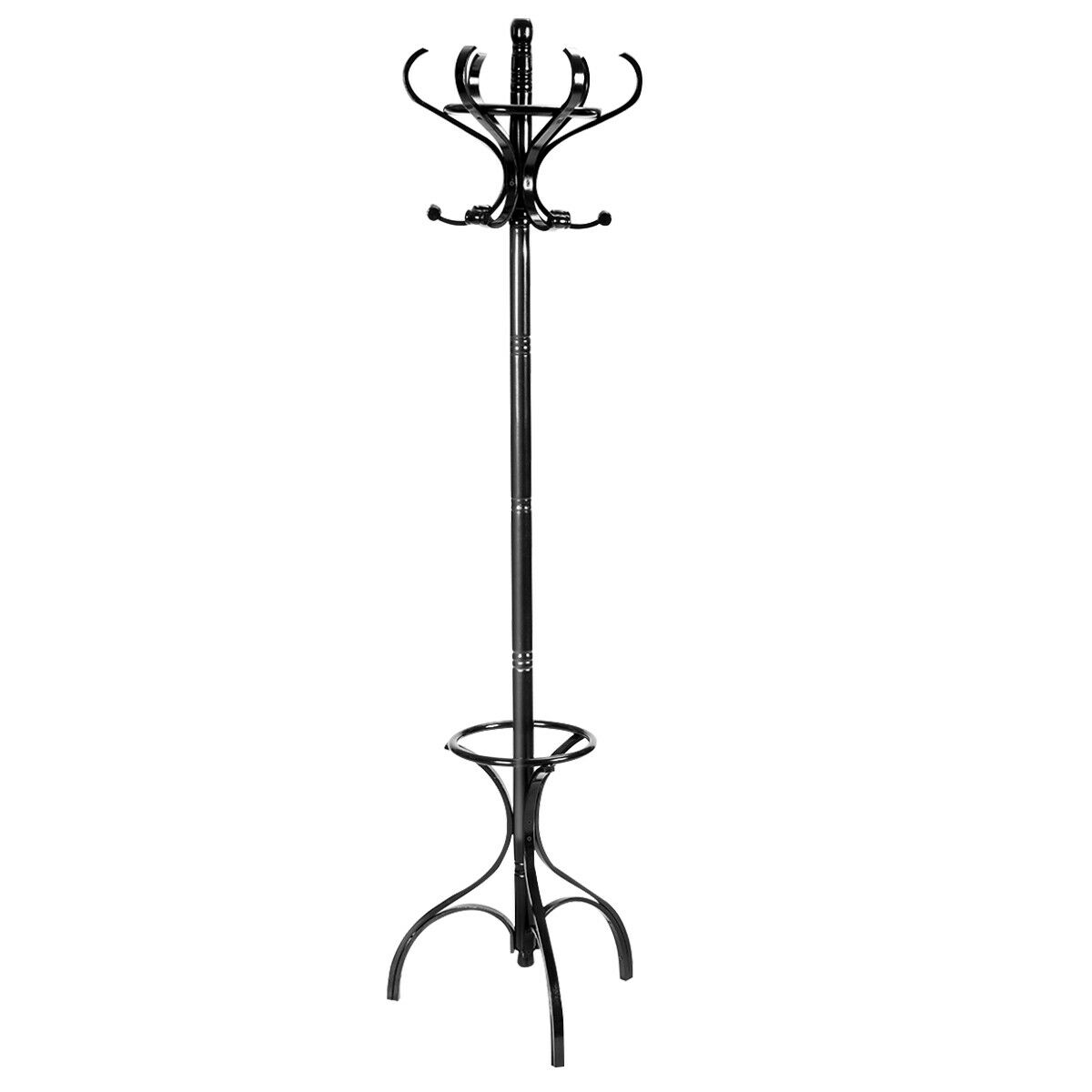 Wooden Coat and Hat Stand - Black - Savings Store