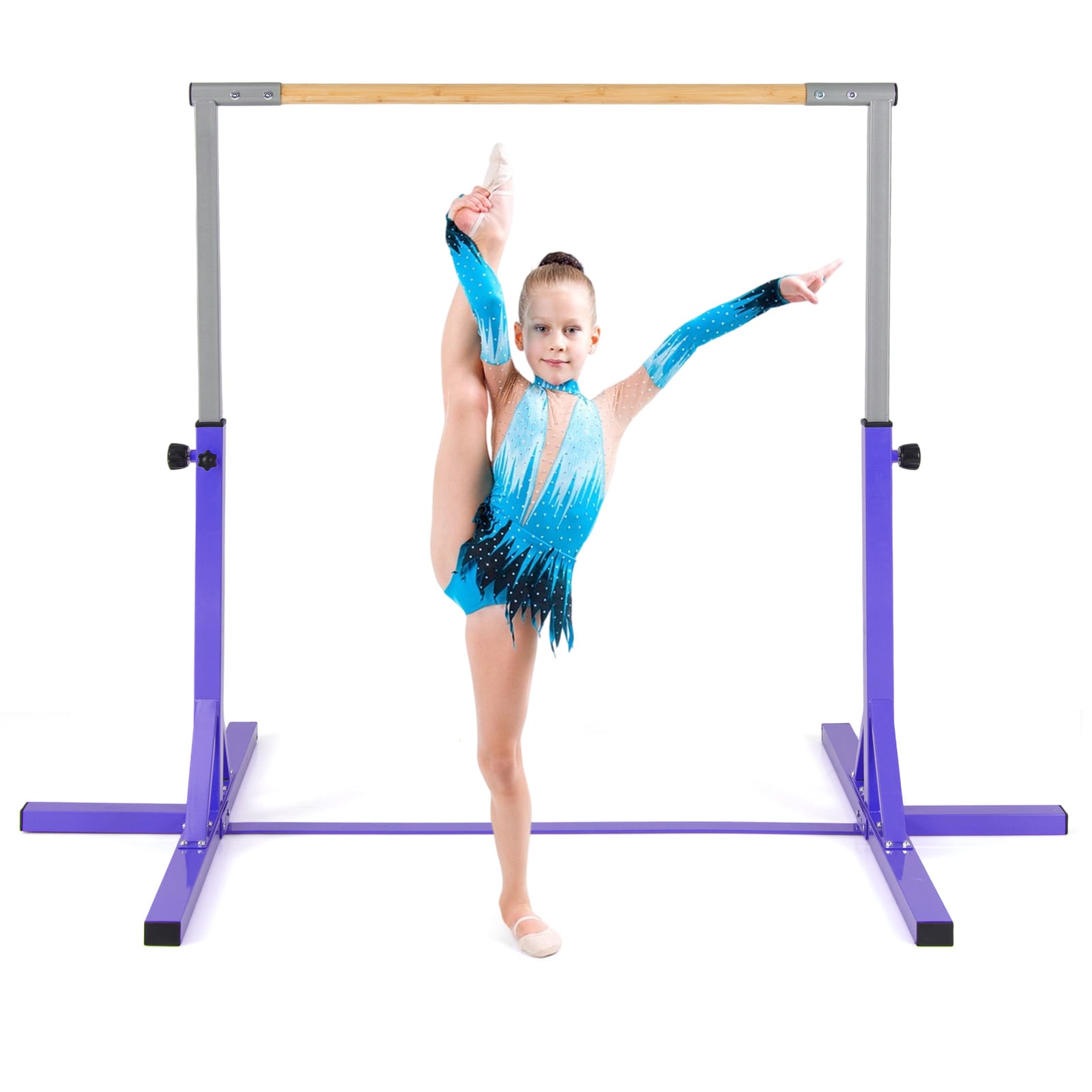 FIROX Adjustable Gymnastics Bar with 12 Height Levels-Purple - Savings Store