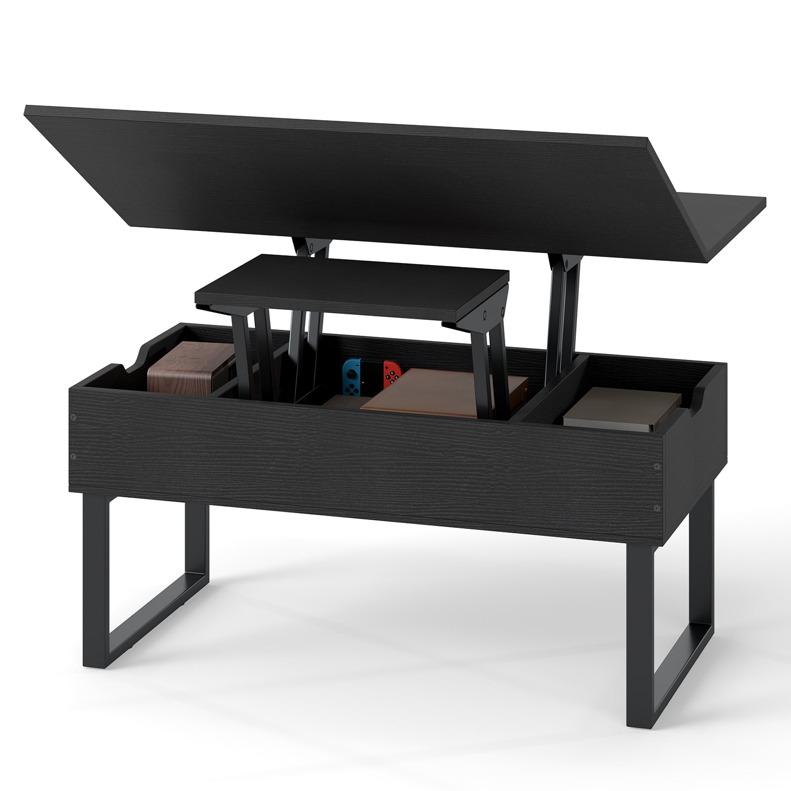ZIORA Lift Top Coffee Table 3-in-1 with Storage-Black - Savings Store