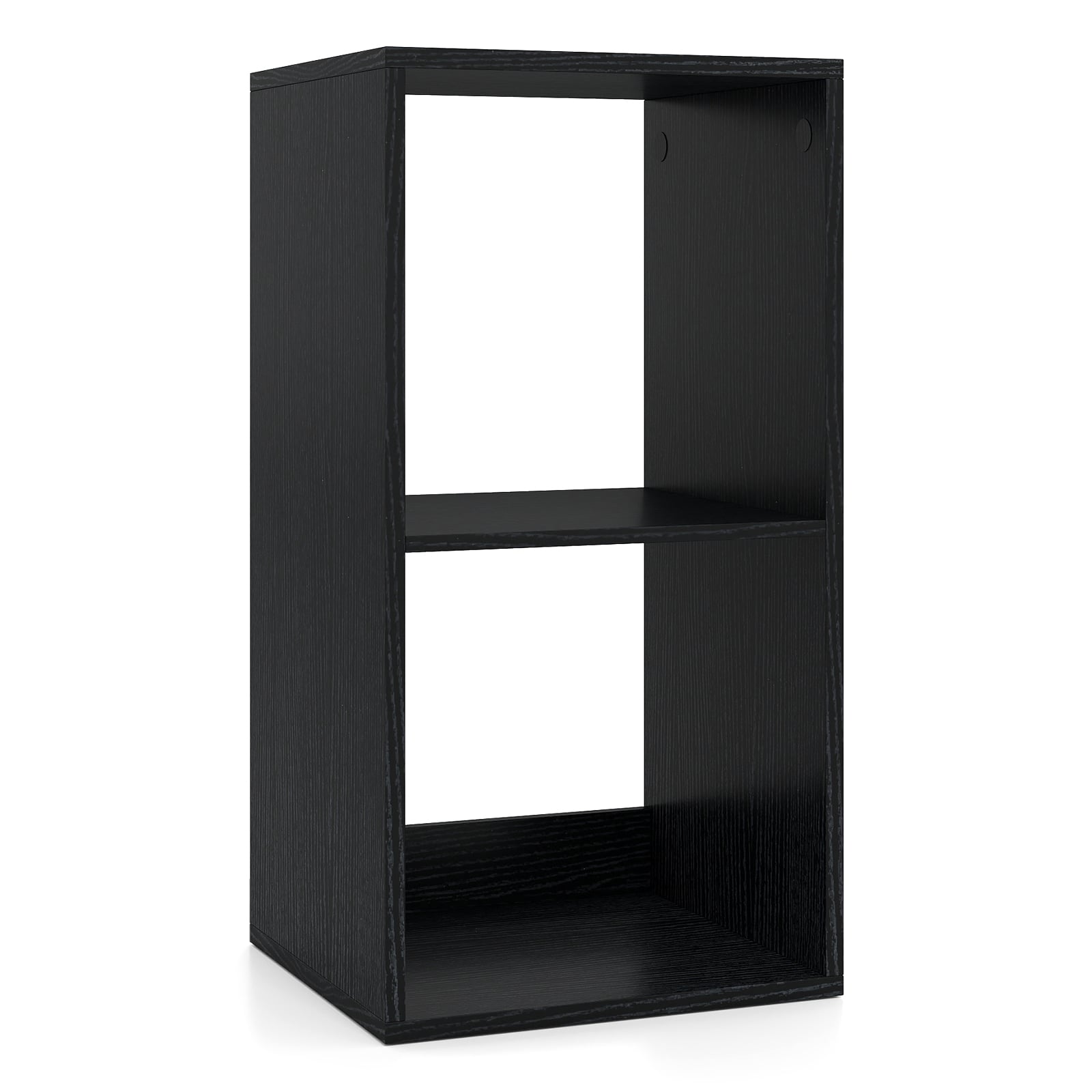 NESTRO Open Back 2-tier Bookshelf with Anti-toppling Kit-Black - Savings Store