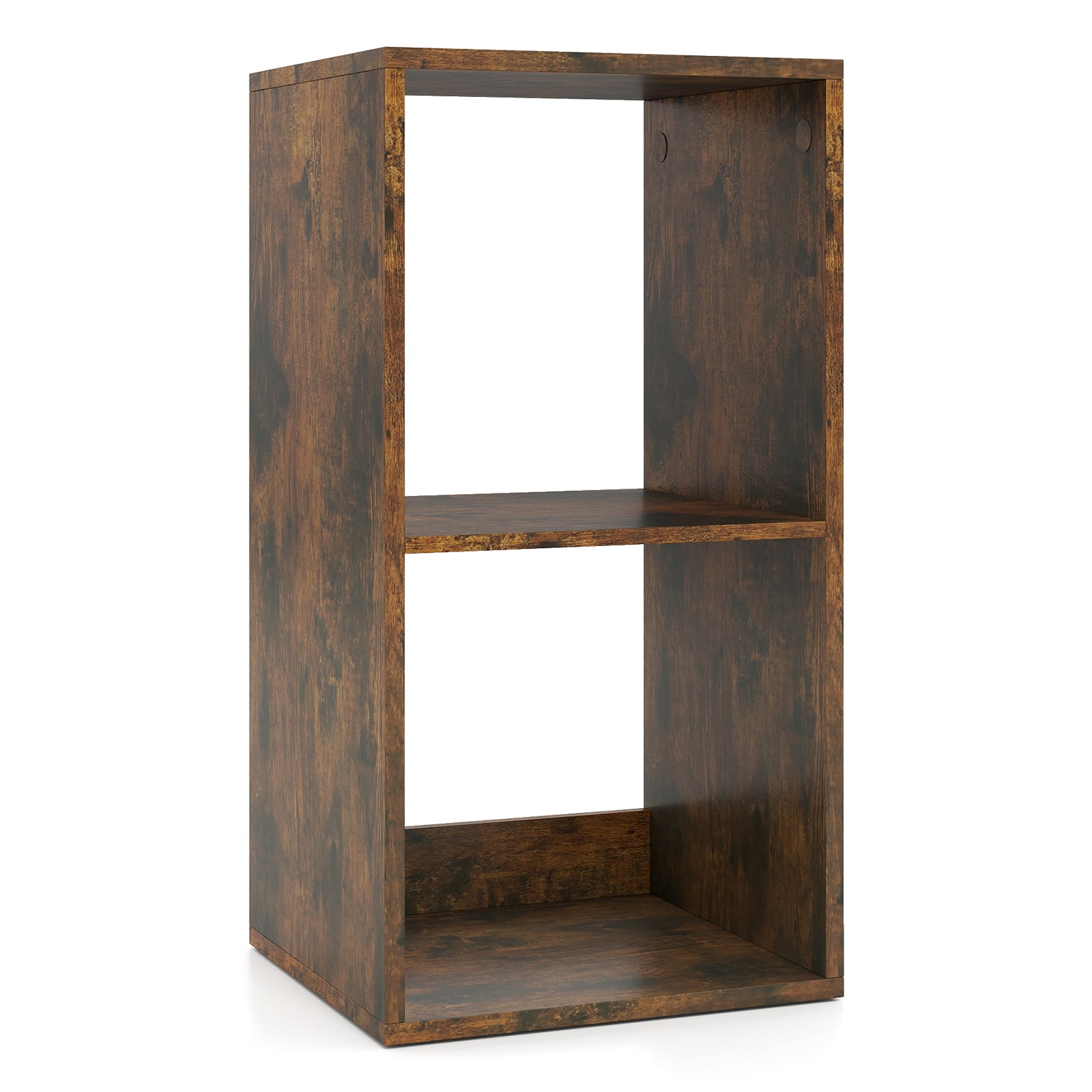 NESTRO Open Back 2-tier Bookshelf with Anti-toppling Kit-Rustic Brown - Savings Store