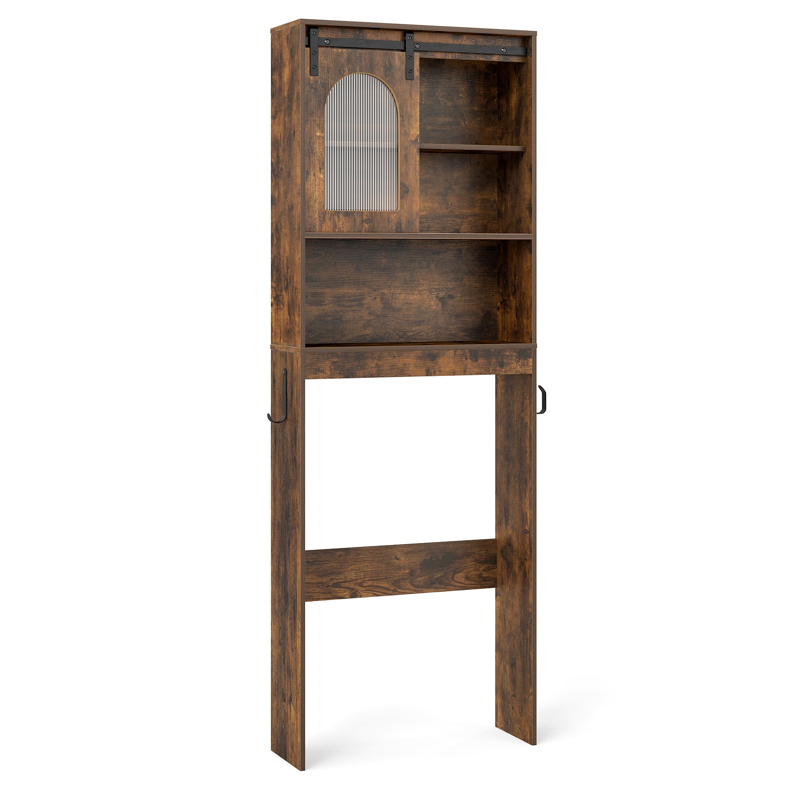 WVARO Over the Toilet Storage Cabinet with Toilet Paper Holder-Rustic Brown - Savings Store