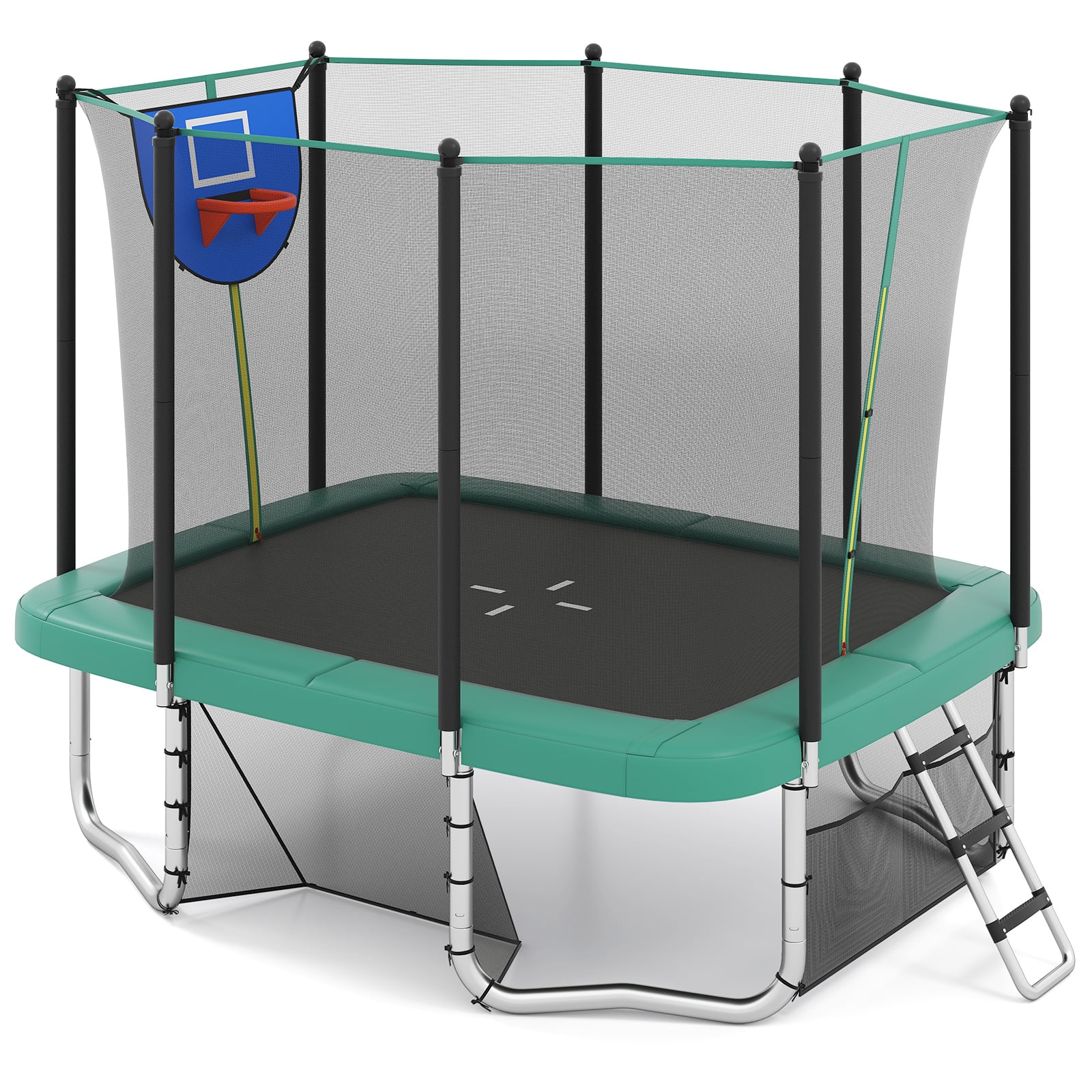 THORNIX Rectangle Outdoor Trampoline 317 x 255cm Backyard Trampoline-Green - Savings Store