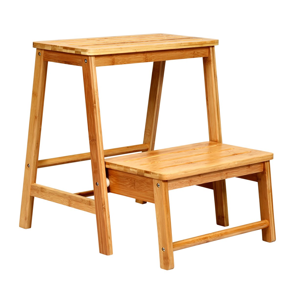 Bamboo Footstool with 2 Steps - Savings Store