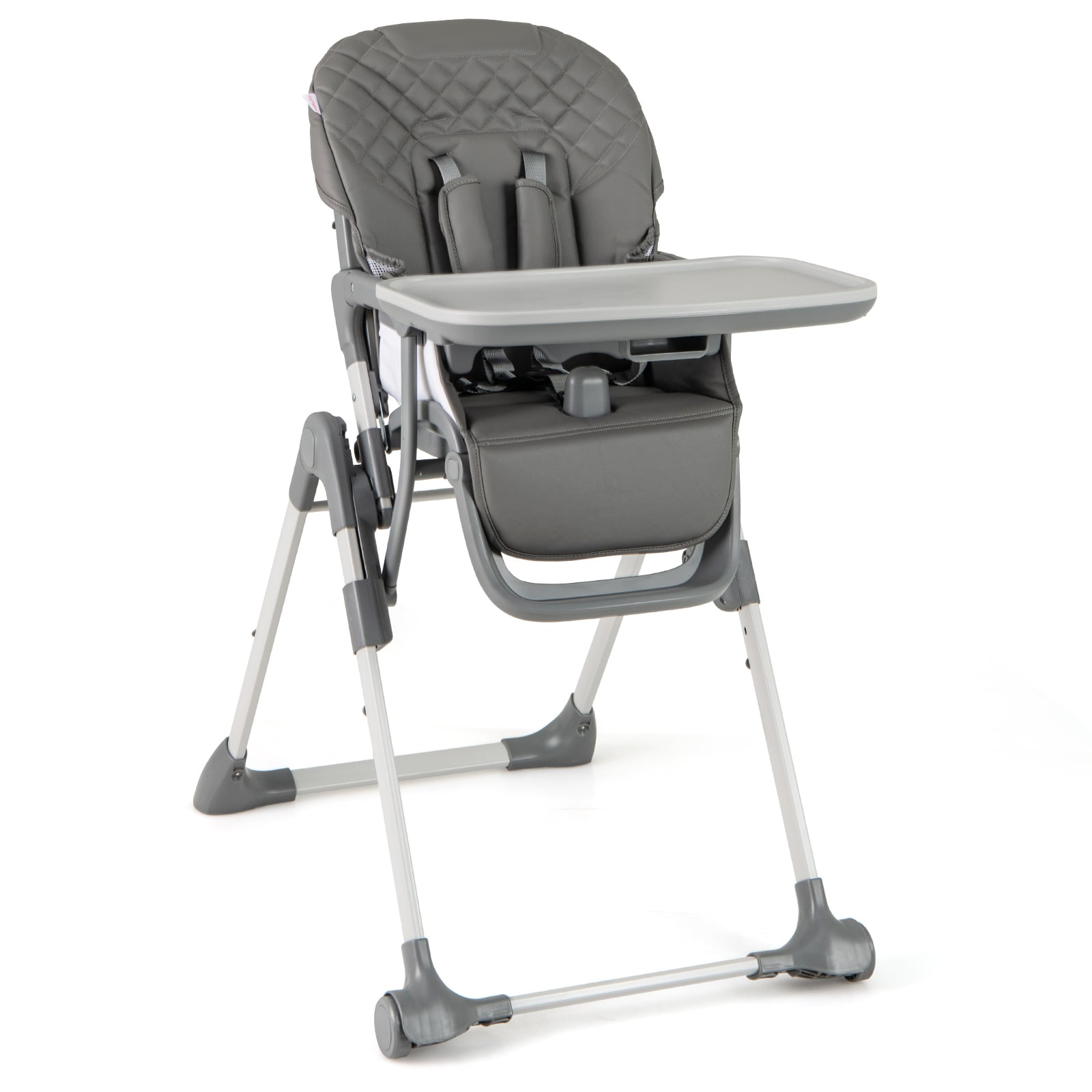 WORIN Portable Adjustable Highchair with Footrest and Detachable Tray for Babies-Grey - Savings Store