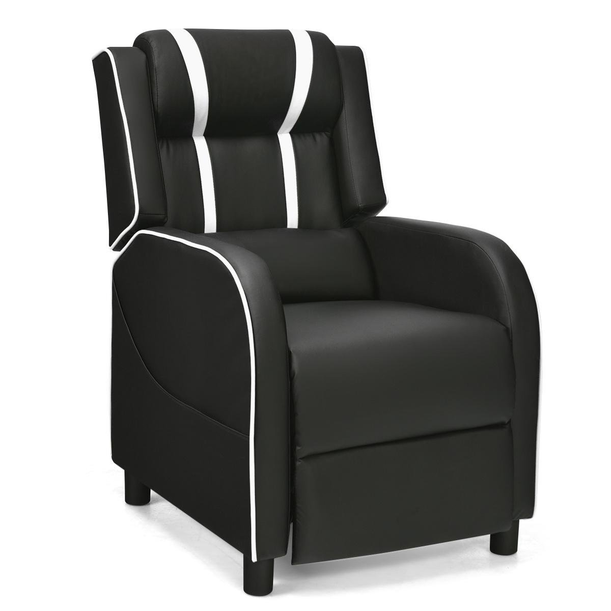 Office Chair - Adjustable Gaming Chair with Footrest Headrest and Lumbar Support White 63cm - Savings Store