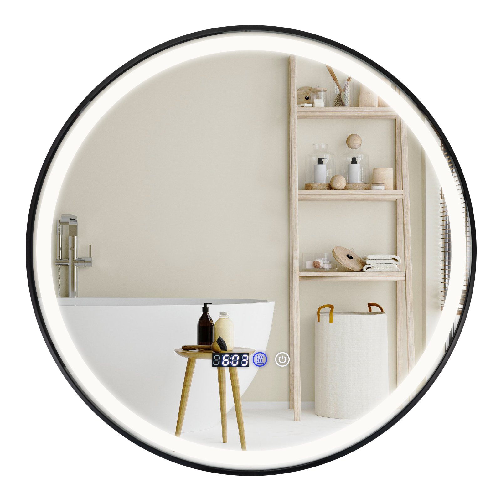 Bathroom Mirror - Lighted Bathroom Mirror with 3 Color LED Light Memory Function - Savings Store