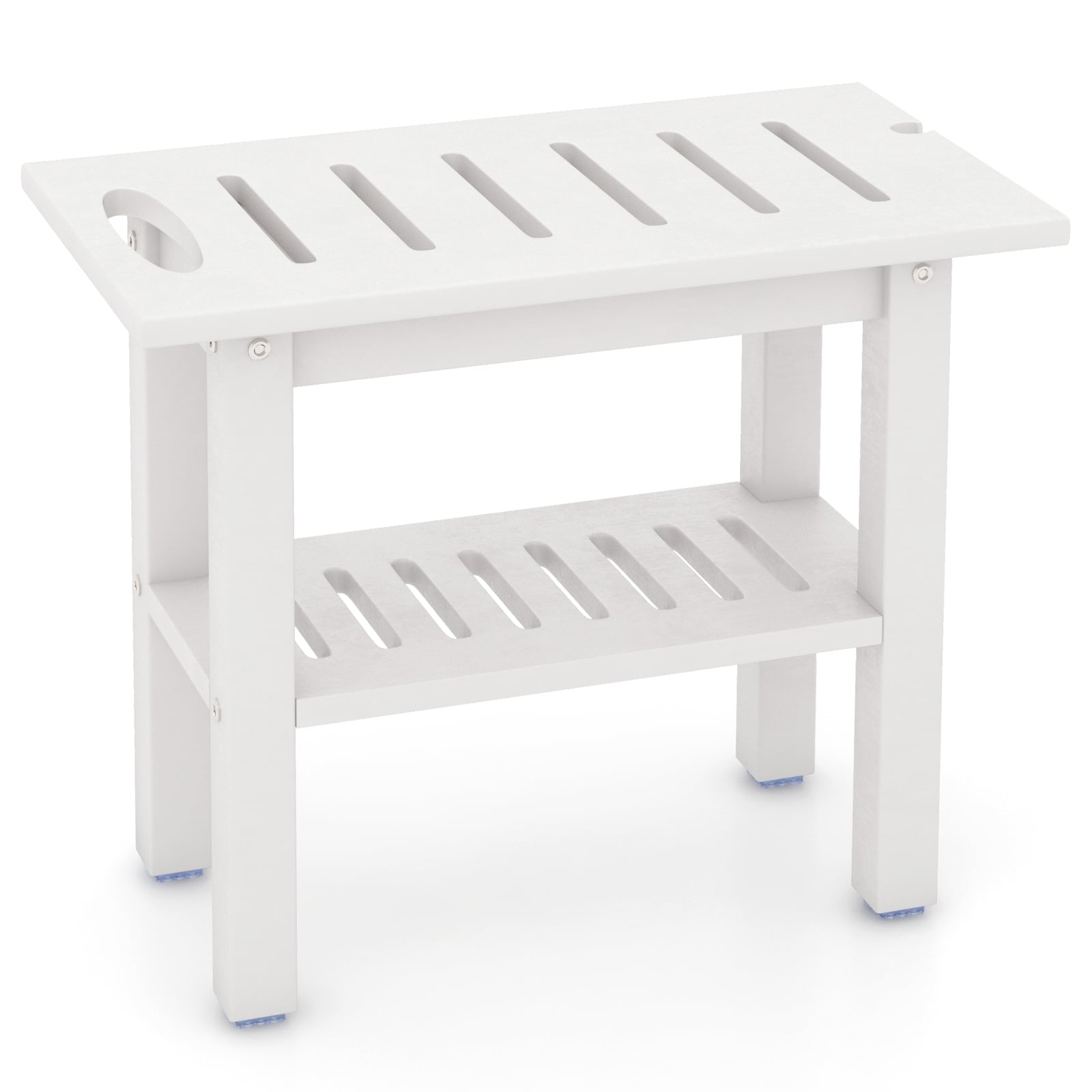 Waterproof HDPE Shower Bench Bath Stool-White - Savings Store