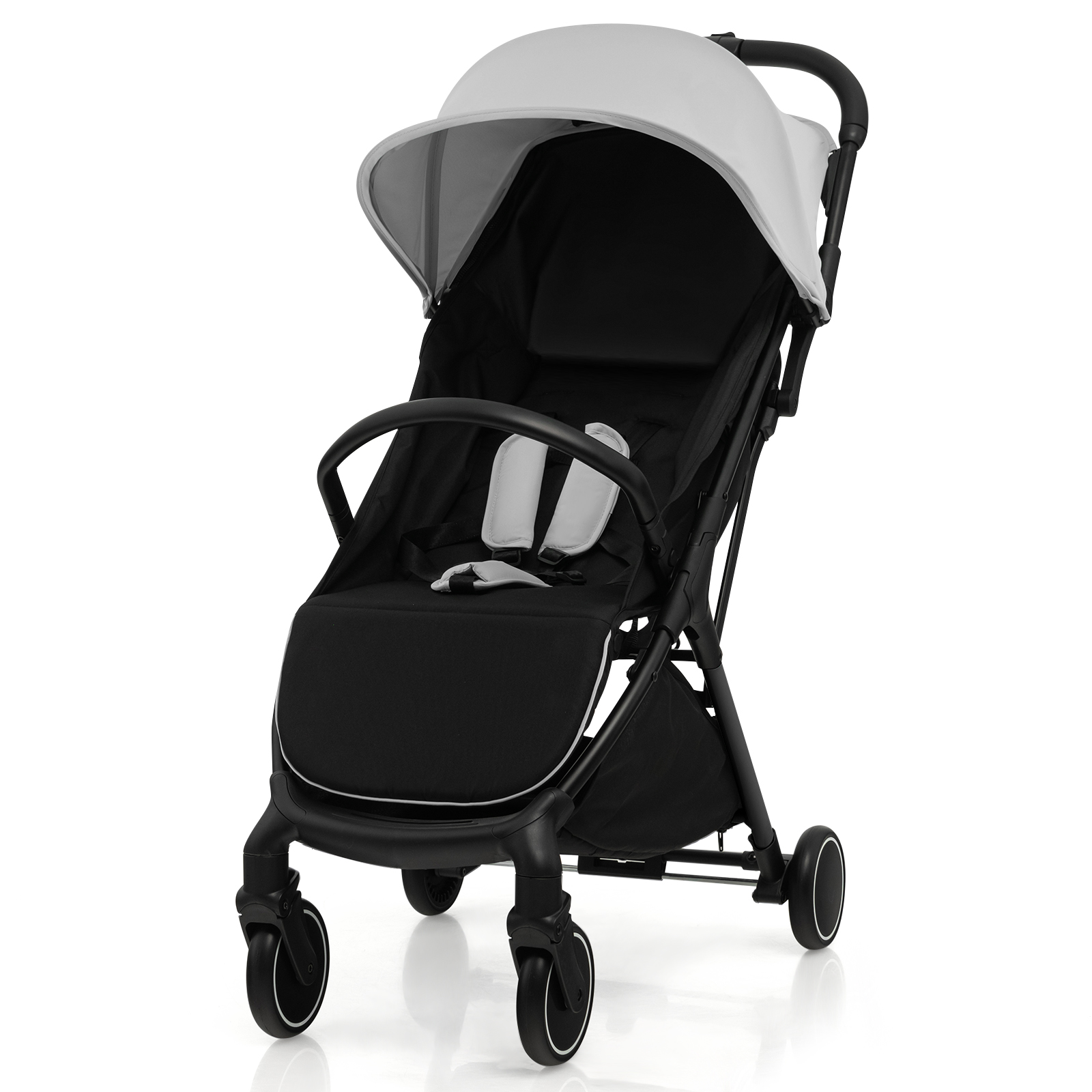 Lightweight Baby Stroller with Detachable Seat Cover - Grey - Savings Store