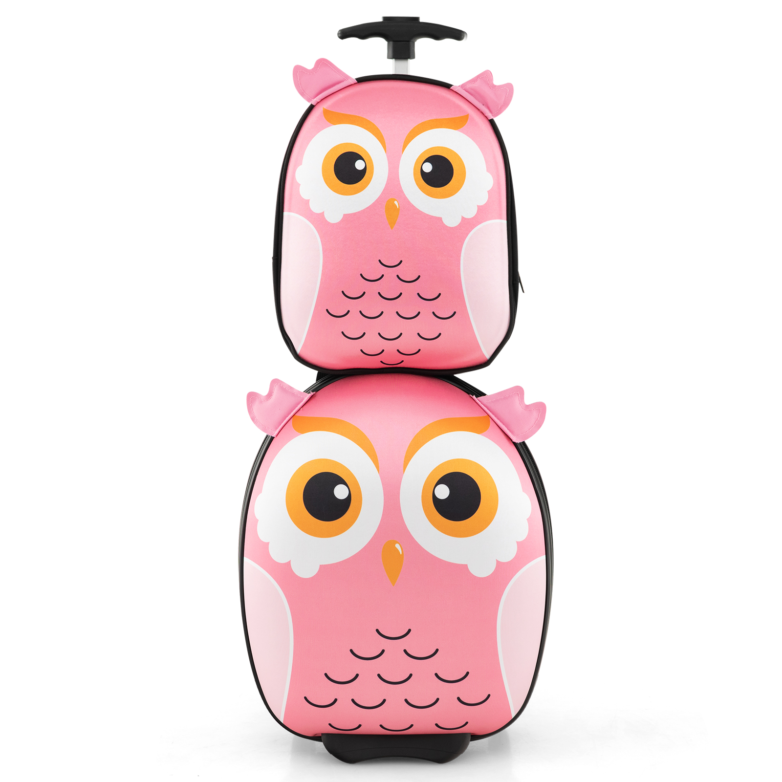 Kids Luggage Set with 40 cm Kids Carry-on Luggage and 30 cm Backpack-Pink - Savings Store