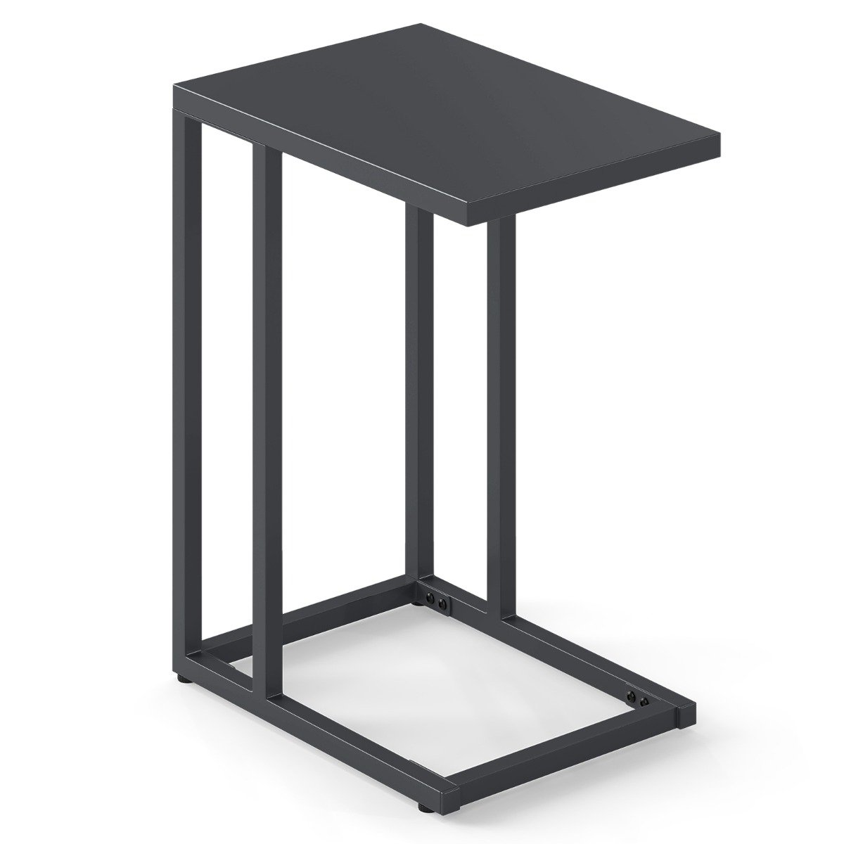 Modern Industrial Metal End Table with Adjustable Foot Pads-Grey - Savings Store