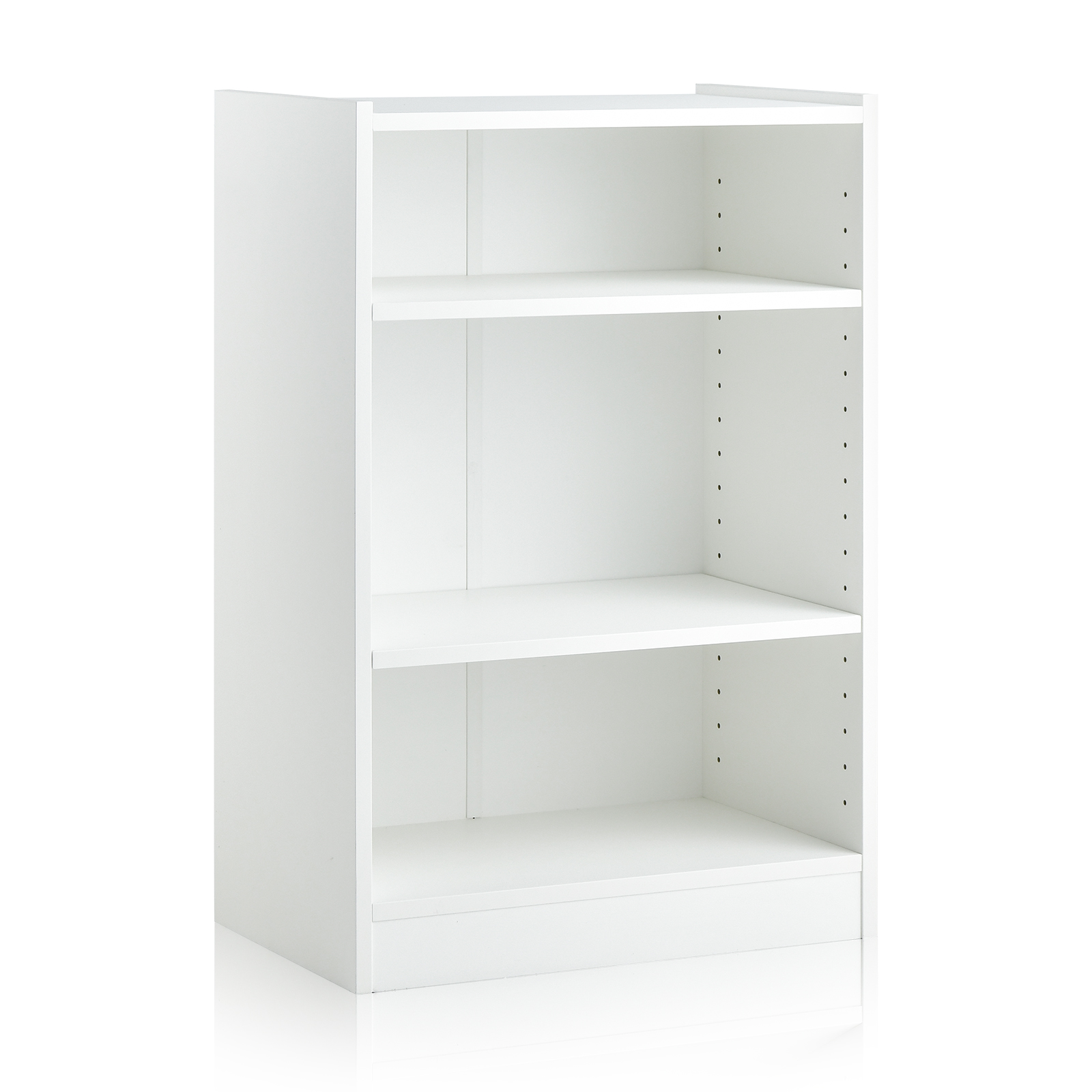 3-Tier Floor Standing Open Bookshelf with Anti-toppling Device-White - Savings Store
