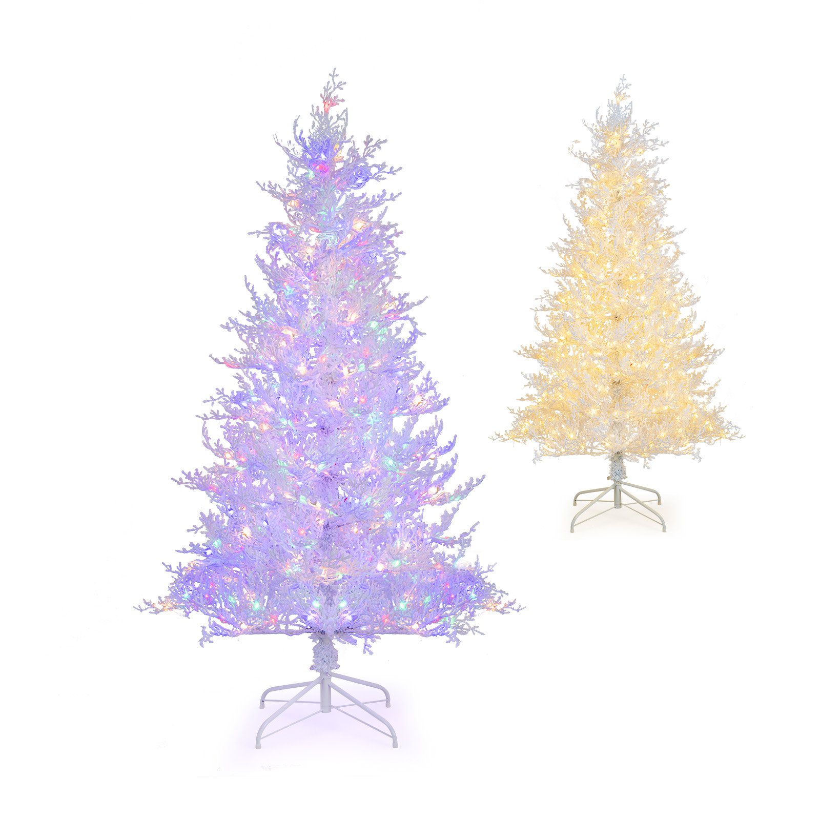 White Flocked Hinged Christmas Tree - 6ft - Savings Store