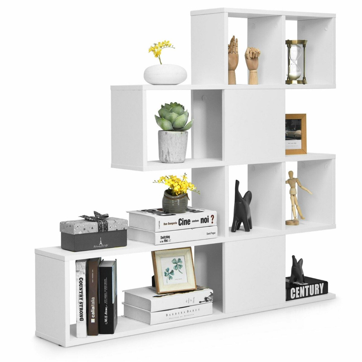 Bookcase - 5-Tier Display and Storage Bookshelf for Home and Office-White - Savings Store