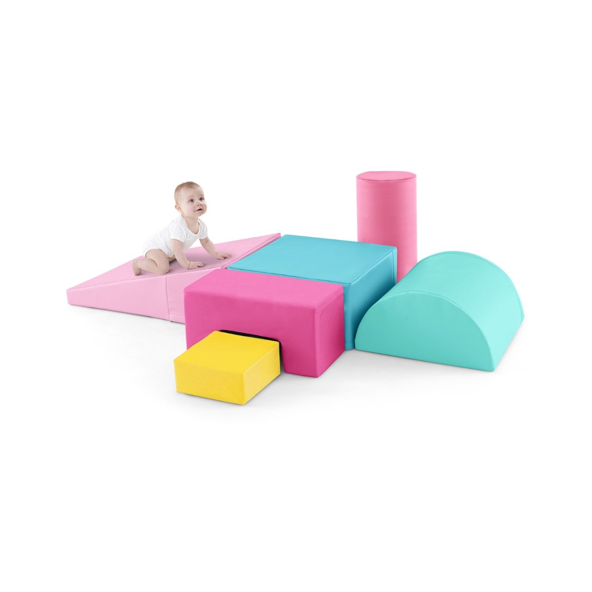 TYTASI Foam Climbing Blocks with PU Cover for Toddlers 1-3-Pink - Savings Store