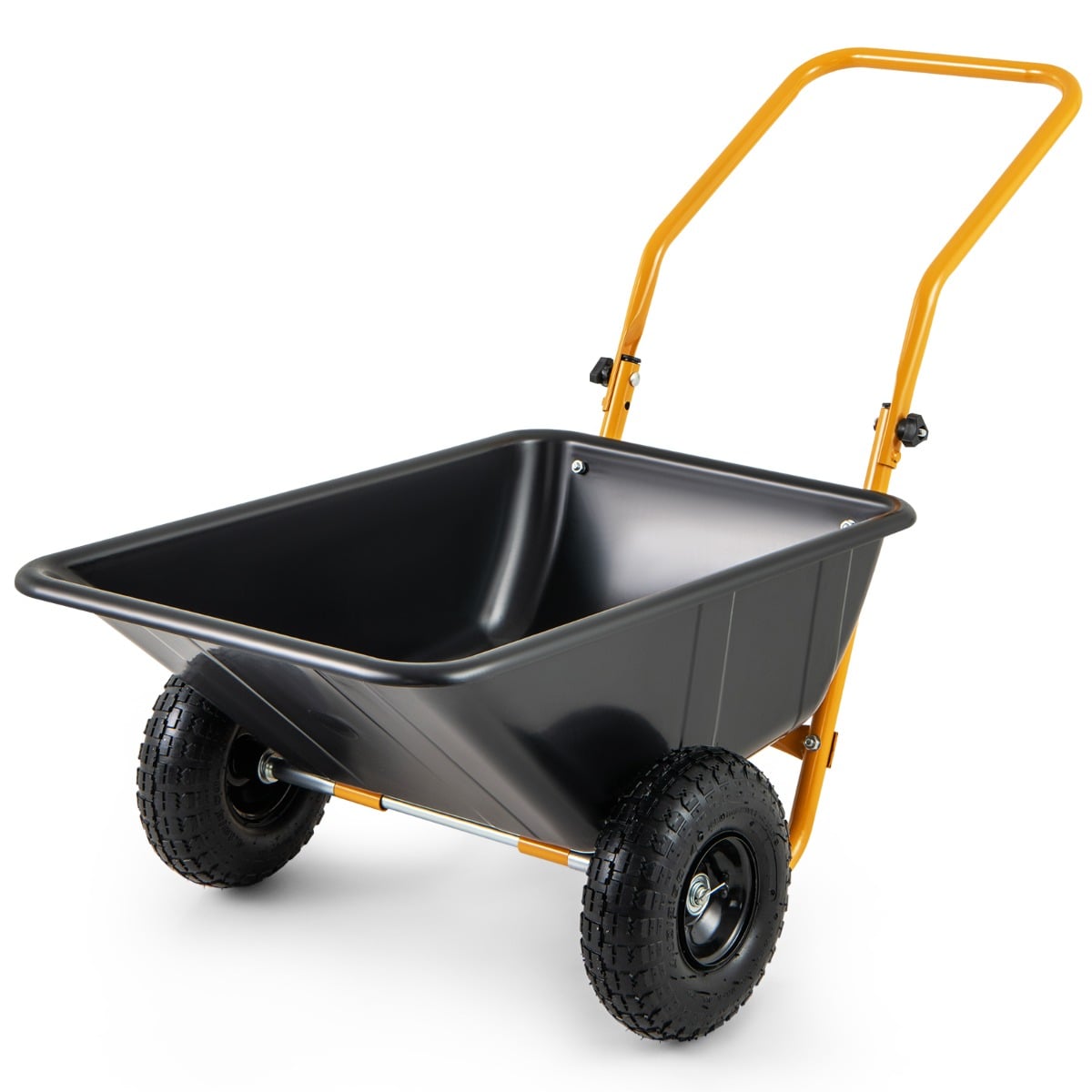 BAXWELL Heavy-Duty Garden Utility Cart with Pneumatic Tires-Black - Savings Store