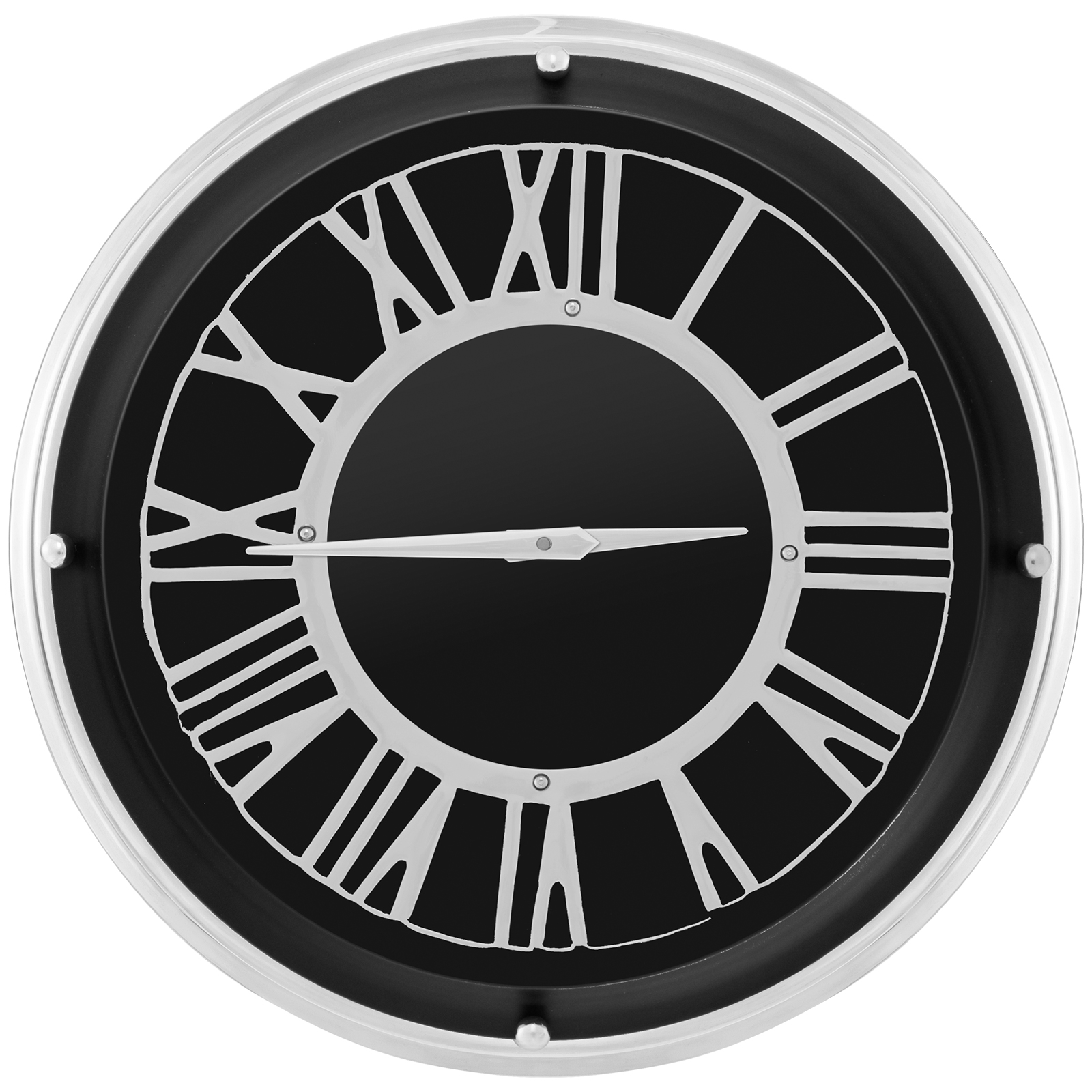 14/17.5 Inch Silent Wall Clock with Silver Frame-L - Savings Store