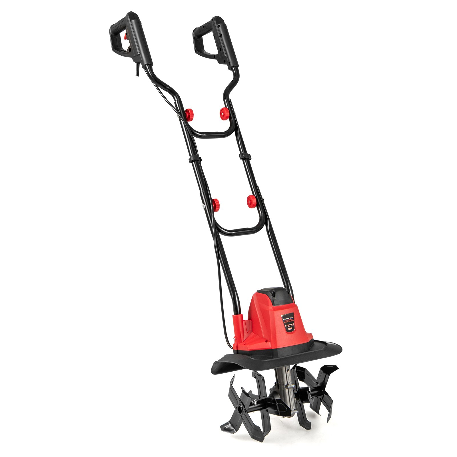 750W Powerful Foldable Garden Rototiller for Lawn Soil Digging-Red - Savings Store