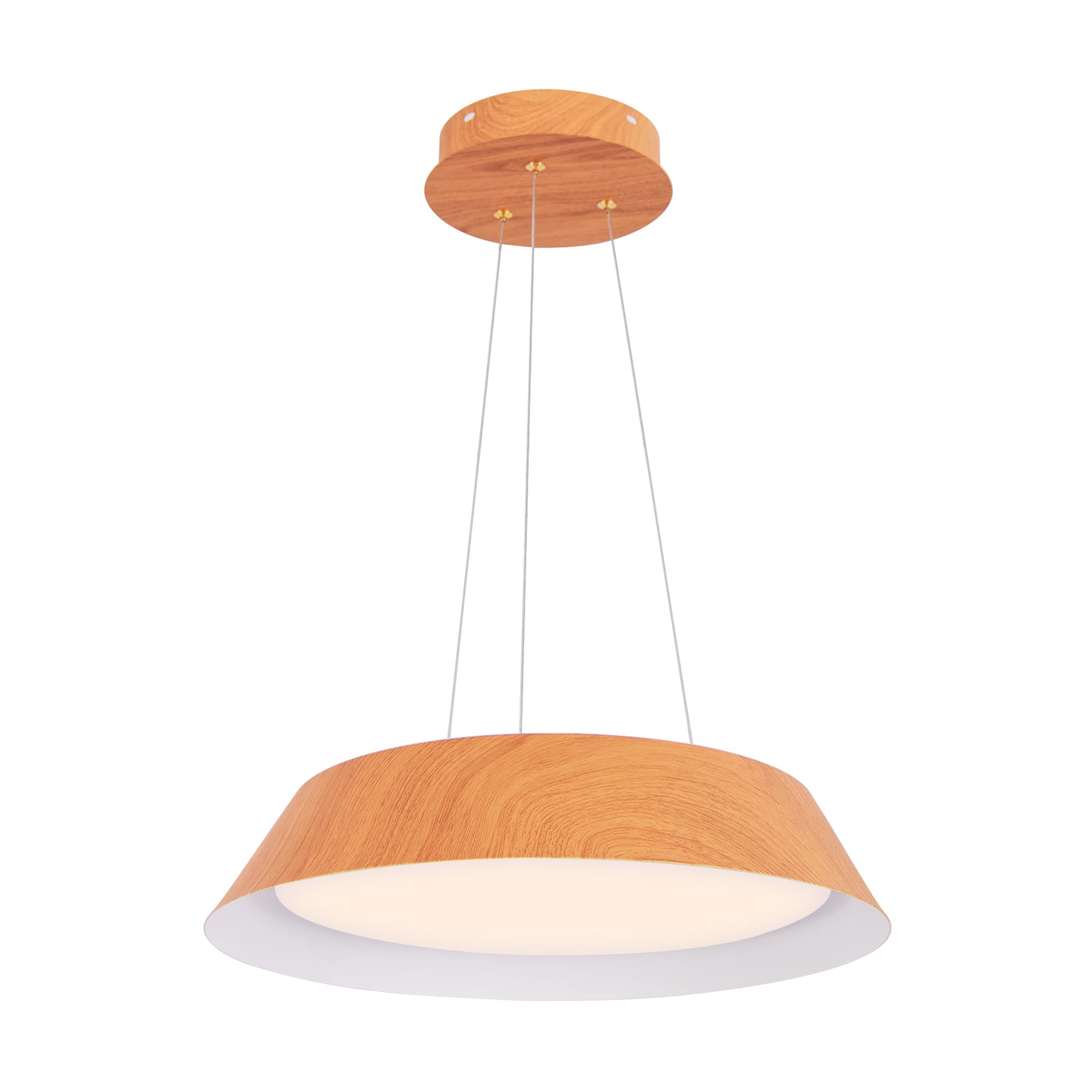 22W Modern Ceiling Light with Wood Grain and Metal Frame-Natural - Savings Store