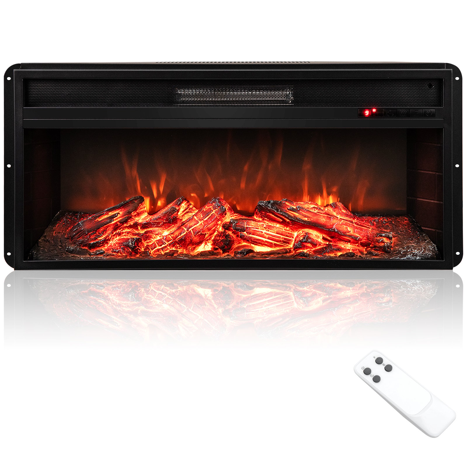 86 cm 5000 BTU Recessed Electric Fireplace Insert with Remote Control - Savings Store