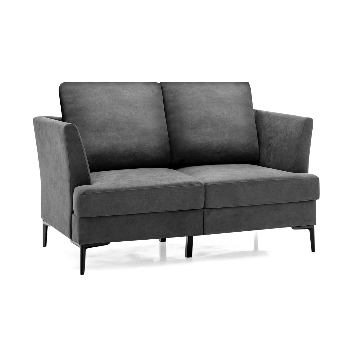 Modern Upholstered Linen Fabric 2-Seater Sofa-Grey - Savings Store
