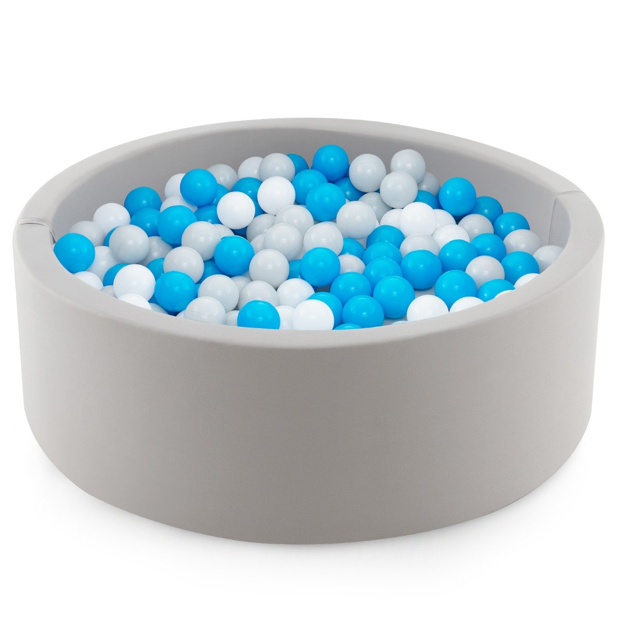 ALRI 90 x 30cm Soft Round Ball Pool for Toddlers and Baby with 200 Ocean Balls and Storage Bag-White - Savings Store