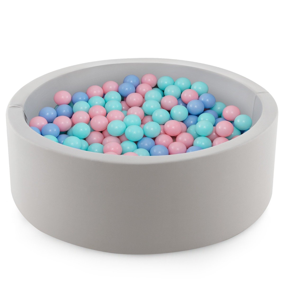 ALRI 90 x 30cm Soft Round Ball Pool for Toddlers and Baby with 200 Ocean Balls and Storage Bag-Pink - Savings Store