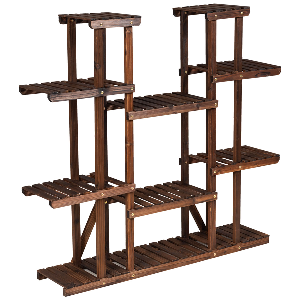 Plant Stand - 9 Tier Wood Plant Stand for 18 Potted Plants for Indoor and Outdoor - Savings Store