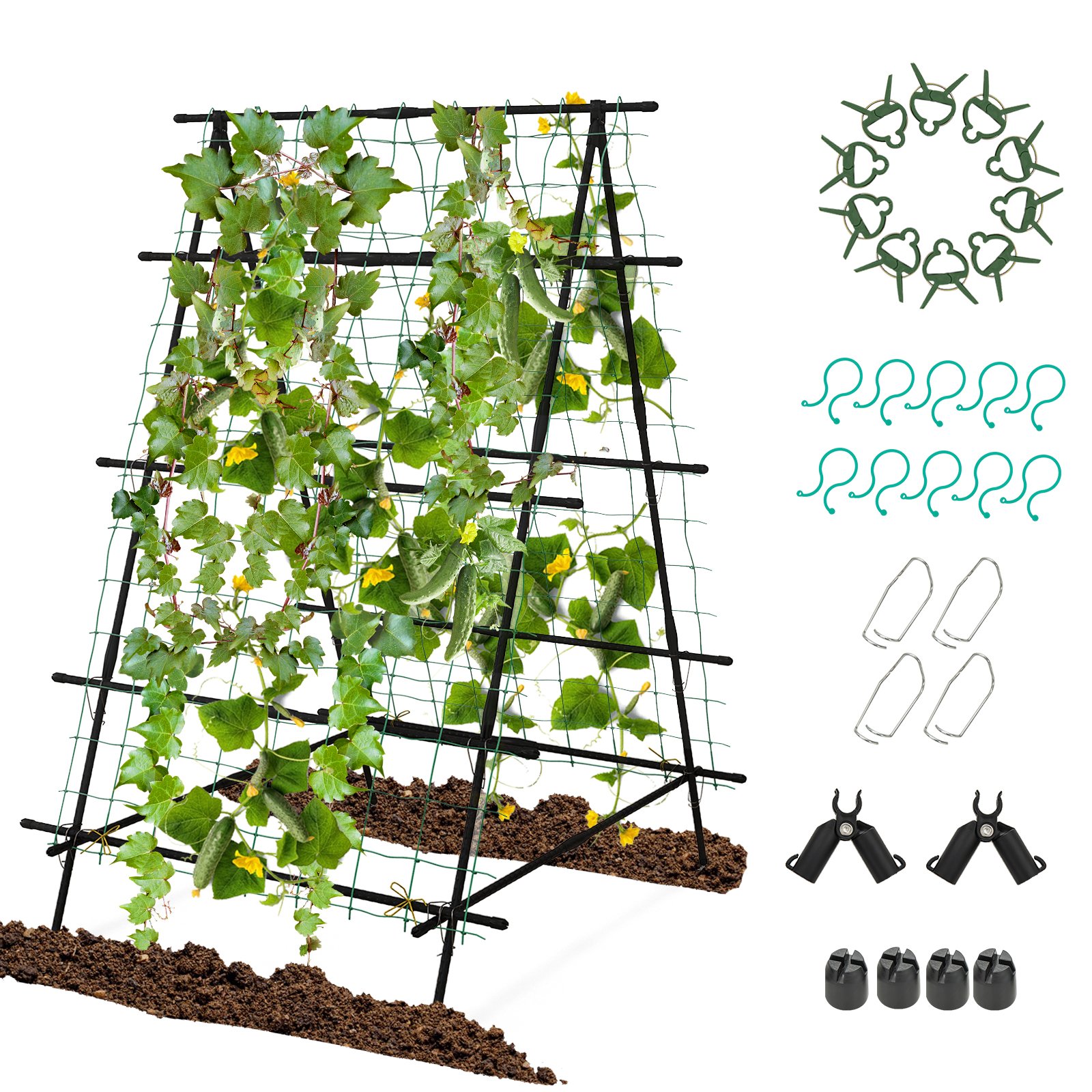 Cucumber Trellis for Climbing Plants Outdoor-Black - Savings Store