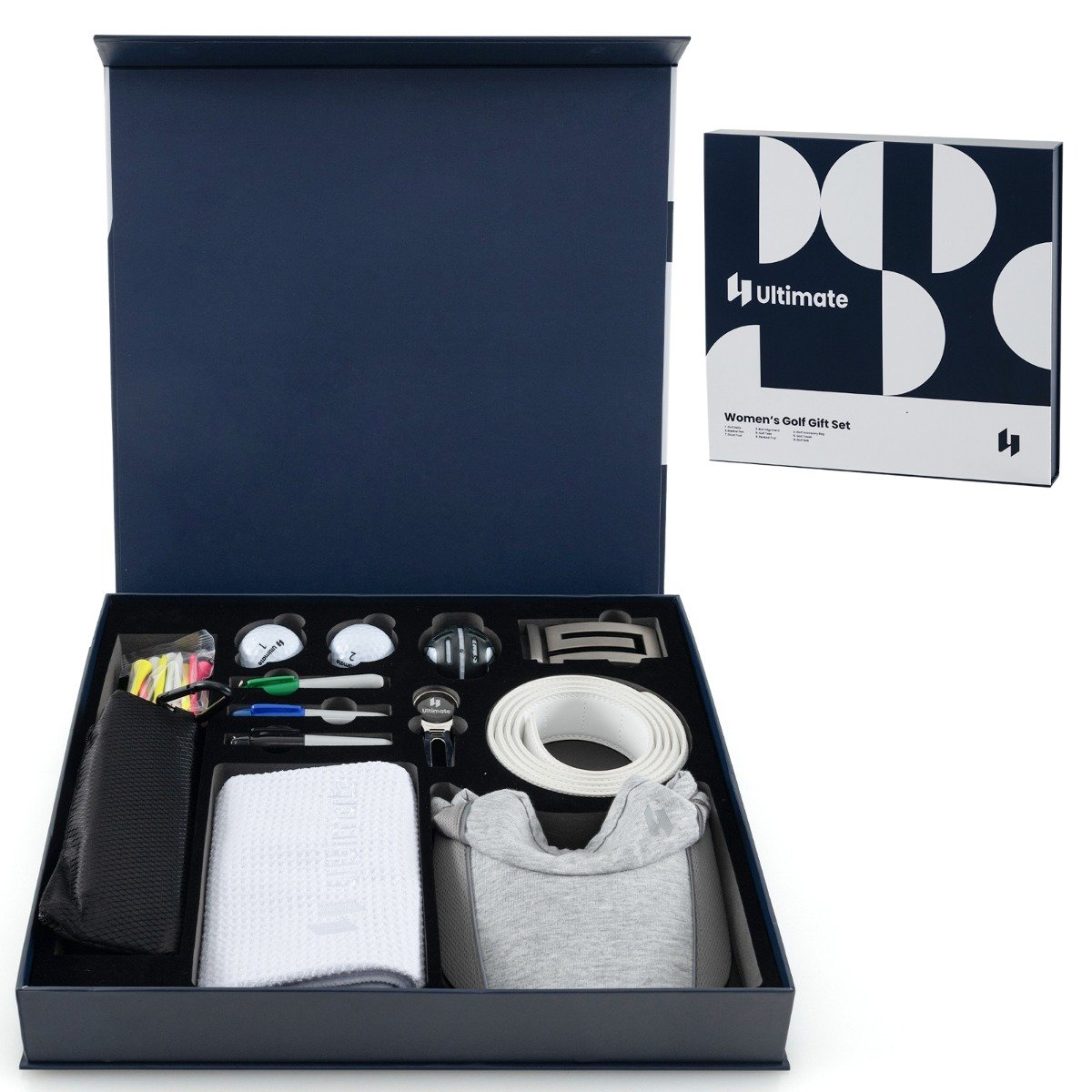 ULZO Complete Golf Accessories Set with Golf Balls Golf Tees Golf Towel Golf Belt and Golf Hat - Savings Store