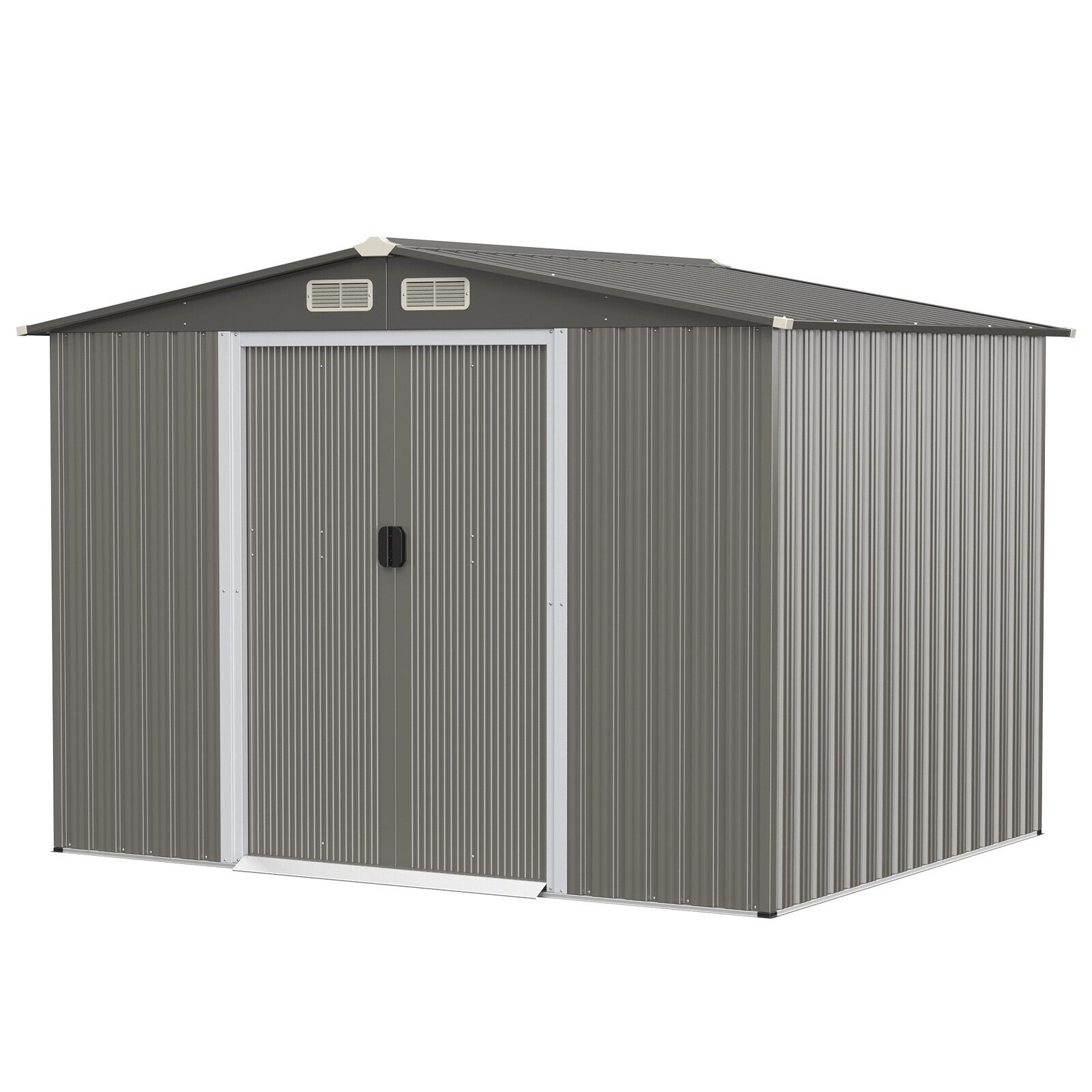 Garden Storage - Outdoor Storage Shed with Foundation for Garden Yard-Dark Grey - Savings Store