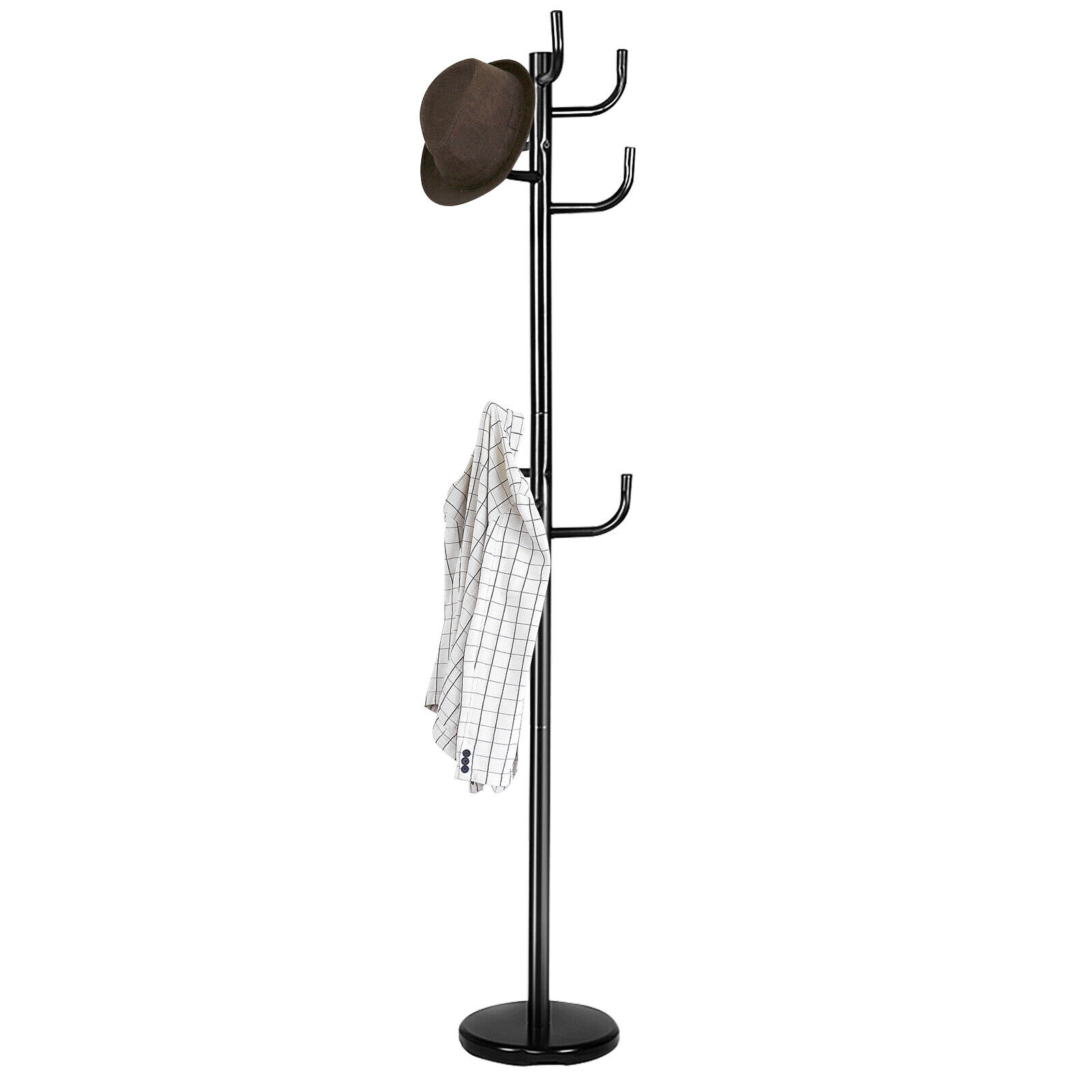 Modern Coat Stand Hanger with 8 Hooks for Home Office Entryway - Savings Store
