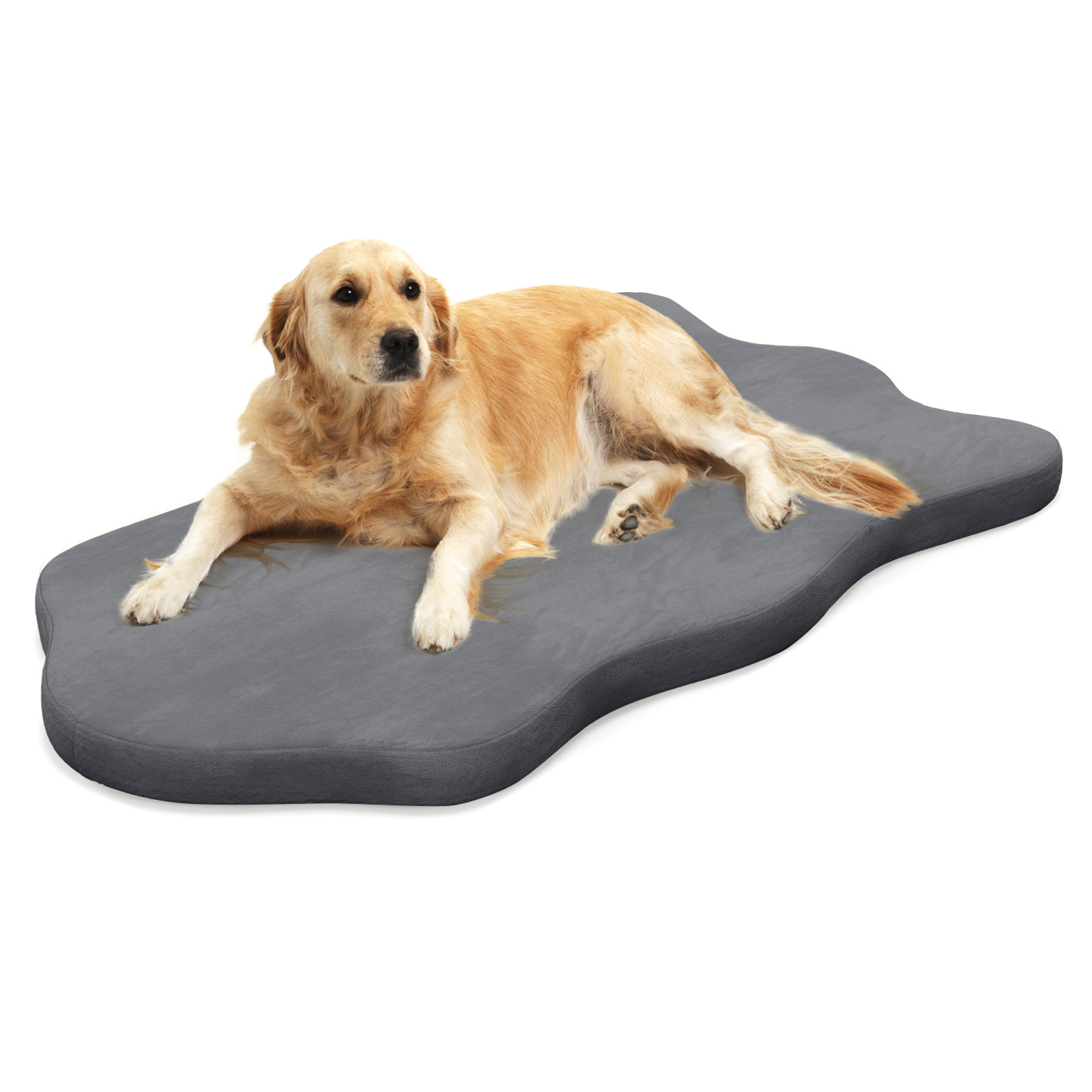 Large Dog Bed with Memory Foam Support and Removable Cover-Grey - Savings Store