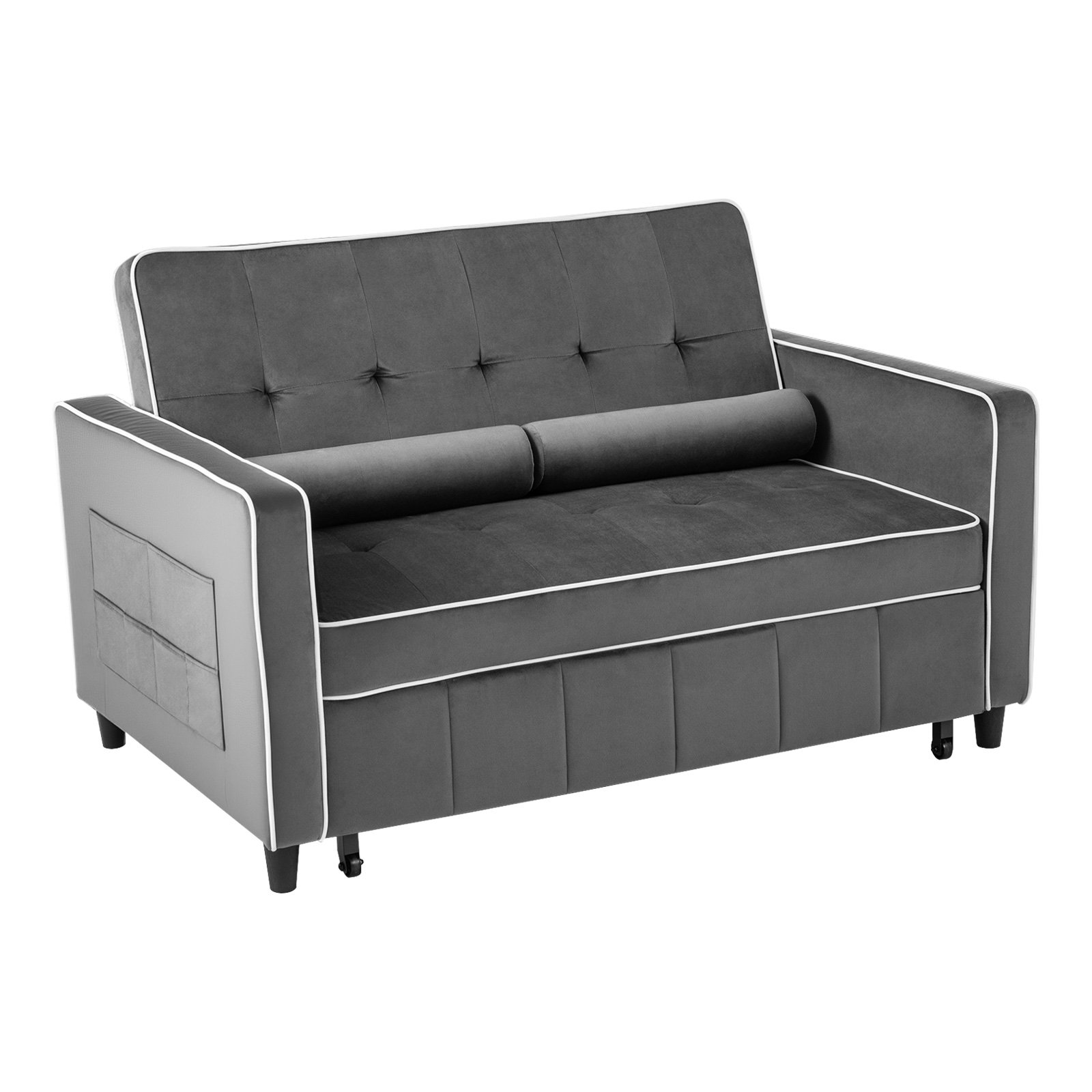 3-in-1 Convertible Sleeper Sofa Bed Pull Out Couch Bed-Grey - Savings Store