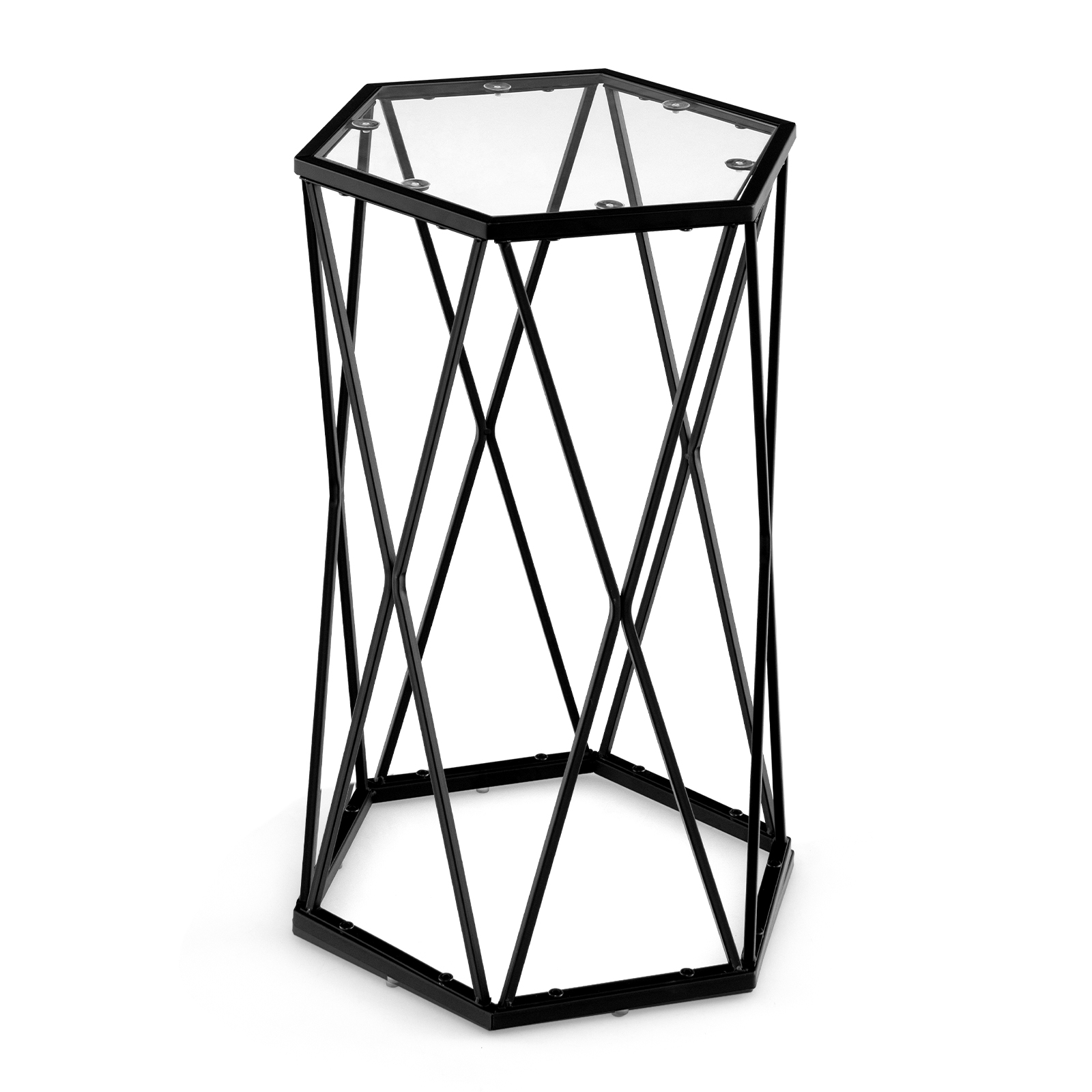 Compact Coffee Table with Tempered Glass Top and Metal Frame - Savings Store