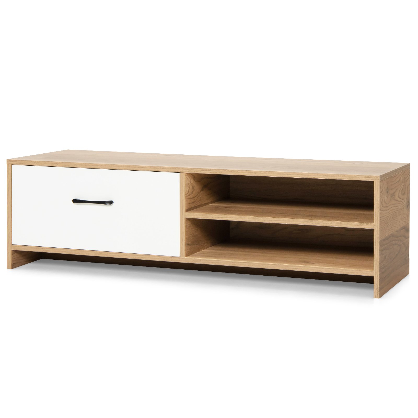 TV Stand - Wooden TV Stand with Drawer and 2 Shelves for TVs up to 55 Inch es - Savings Store