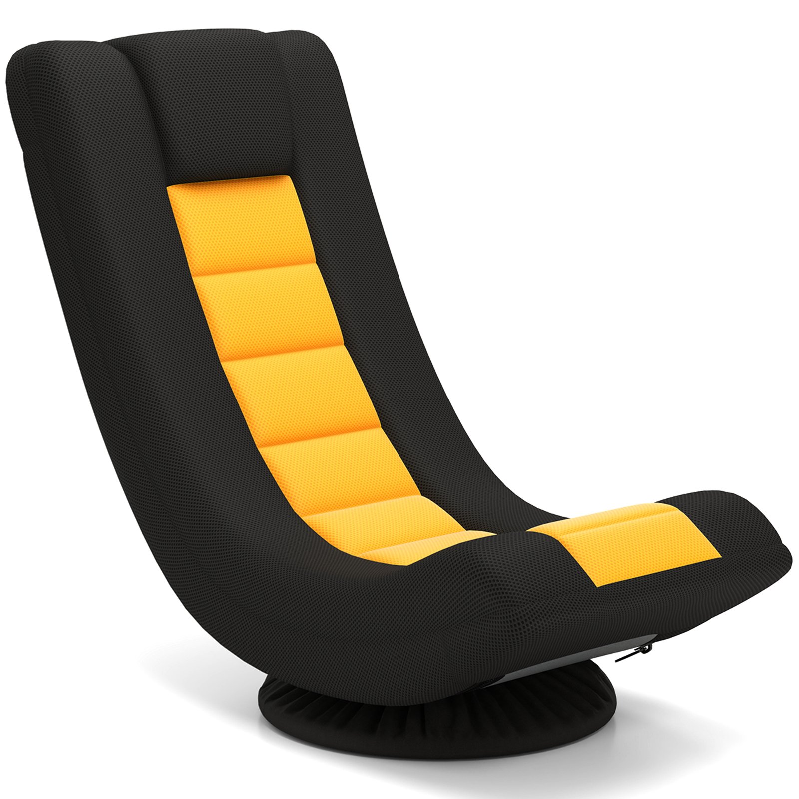 ONNOVI 360deg Swivel Gaming Chair 4 Position Adjustable Folding Floor Sofa-Yellow - Savings Store