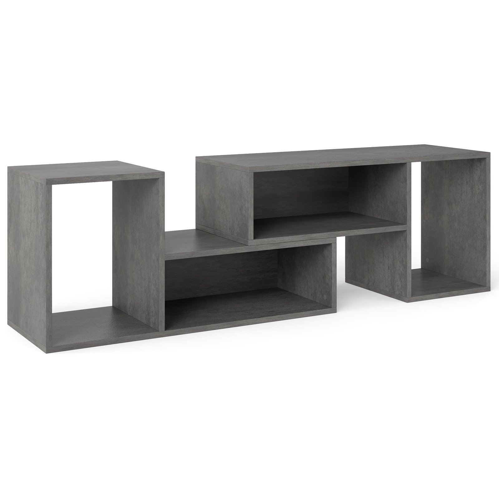OVRAON 2-Piece Console TV Stand Modern Minimalist Entertainment Center-Grey - Savings Store