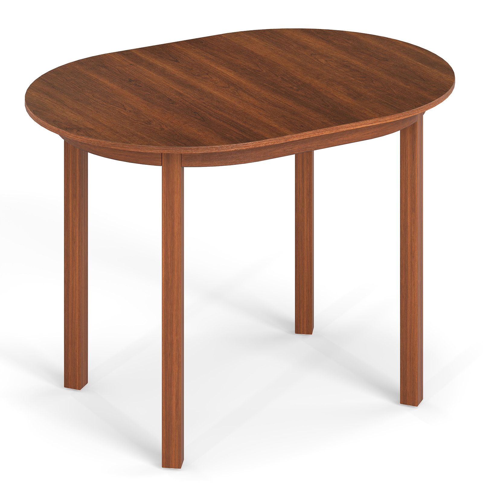 CRAYWELL 110CM Wooden Dining Table for 4-6 People Oval Kitchen Table-Walnut - Savings Store