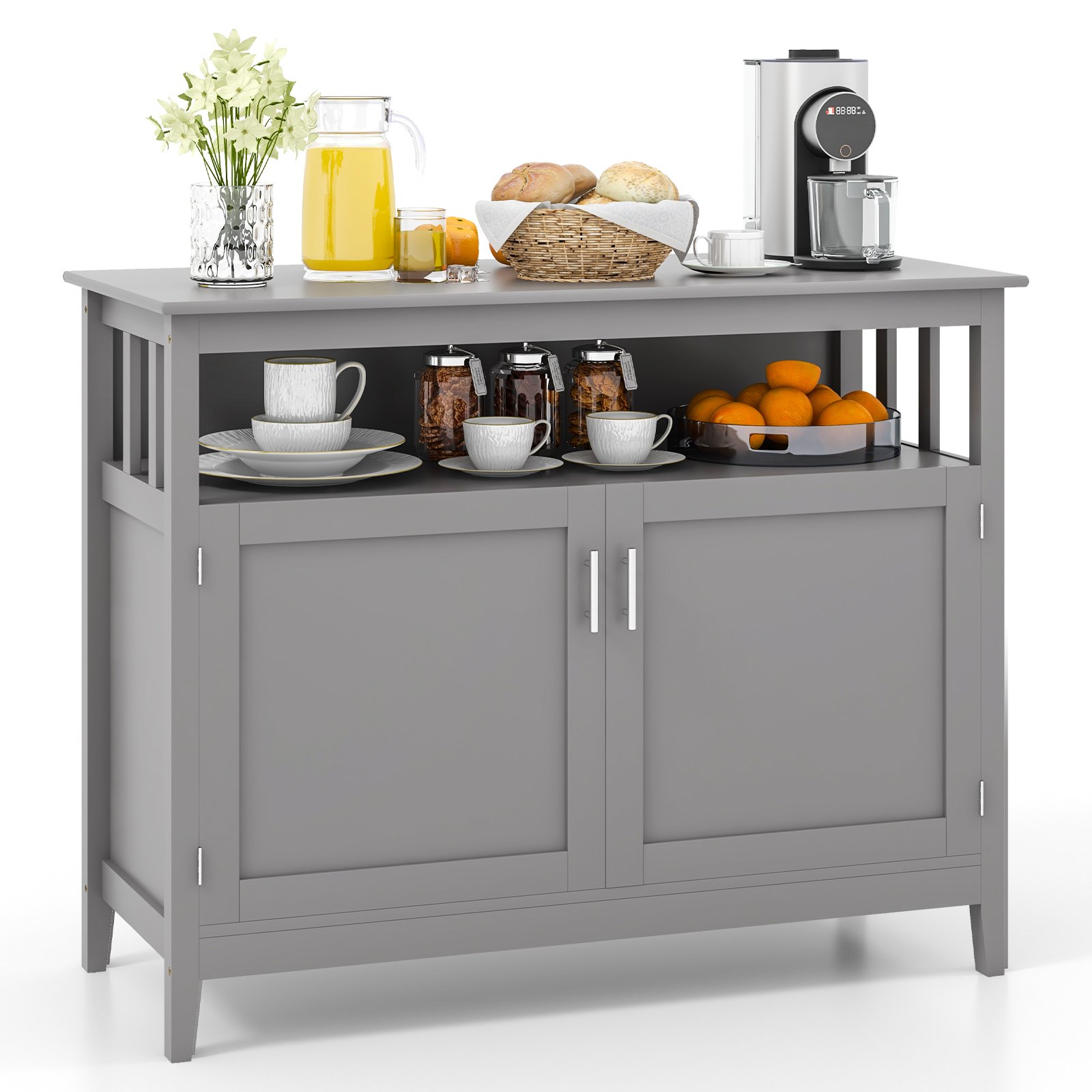Modern Storage Cabinet Kitchen Buffet Server Sideboard-Grey - Savings Store