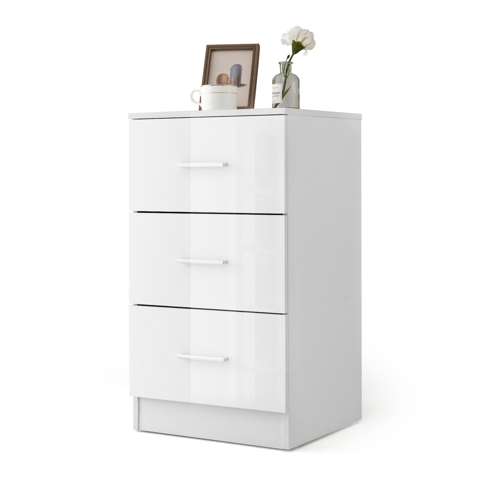 GUELPH White Chest of Drawers - Small-sized, 3 Drawers - Savings Store