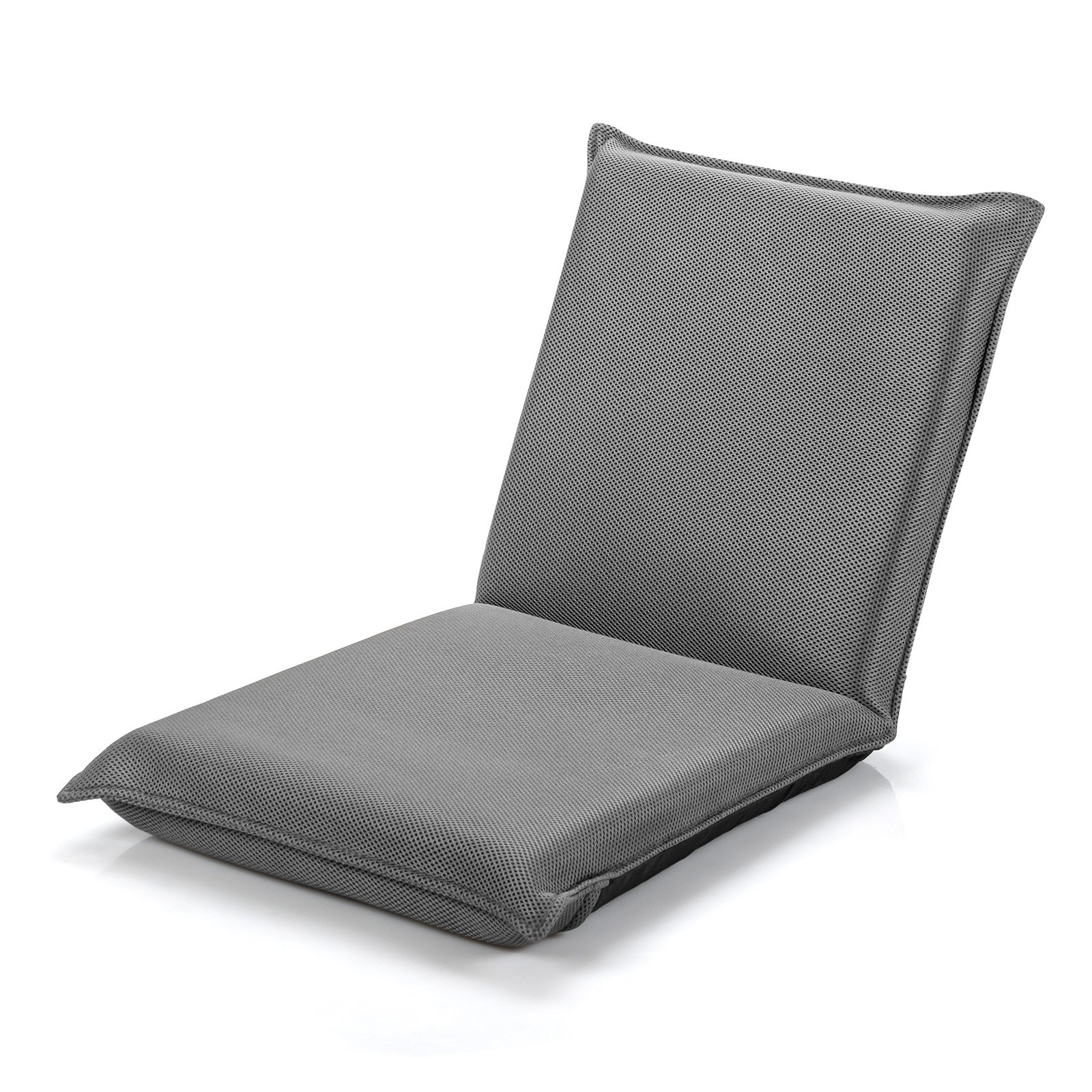 ZENEA Folding Floor Chair with Reclining Function and 6 Adjustable Positions-Grey - Savings Store