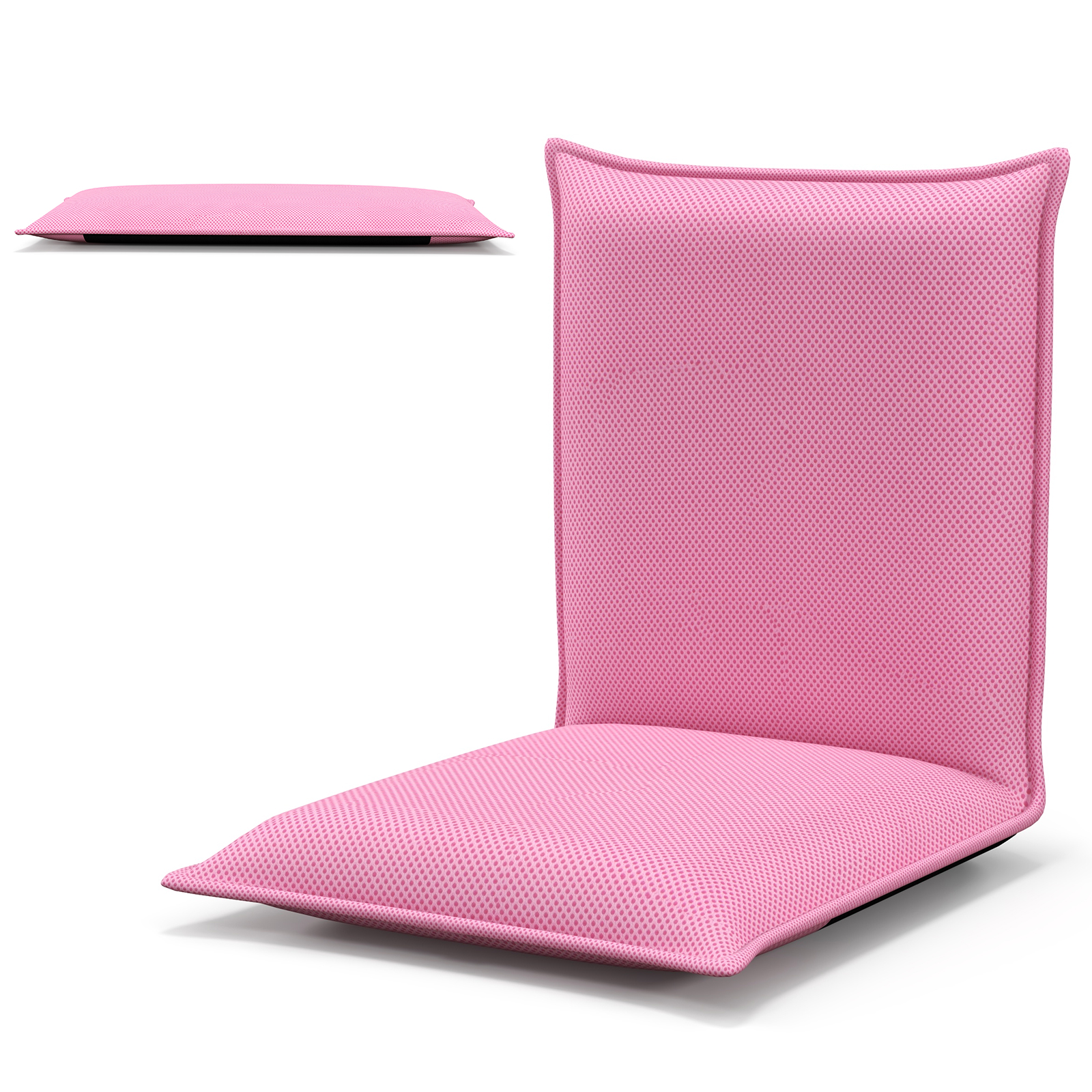 Folding Floor Chair with Reclining Function and 6 Adjustable Positions-Pink - Savings Store