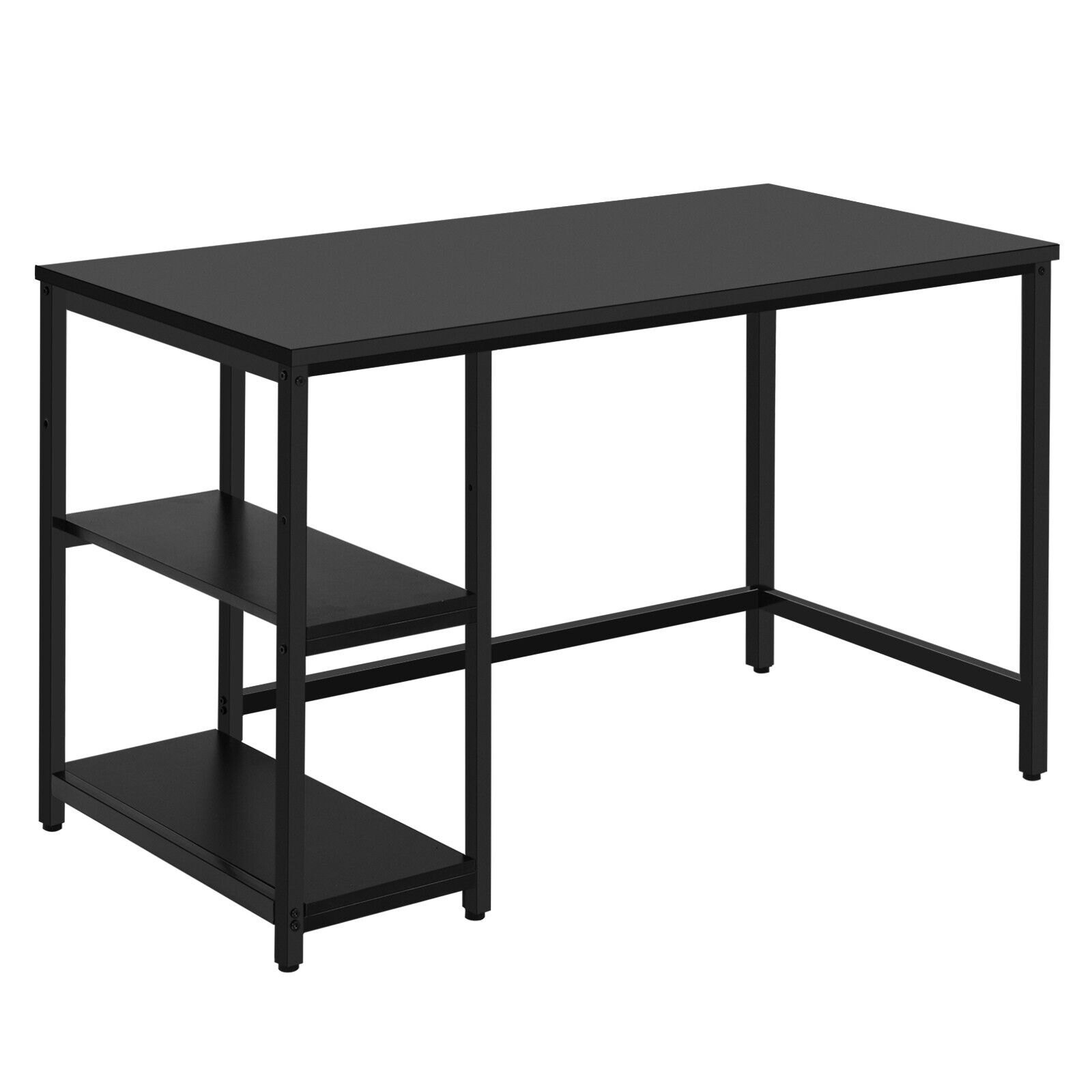 Computer Desk - Industrial Computer Desk with Storage Sheves Black 120cm - Savings Store