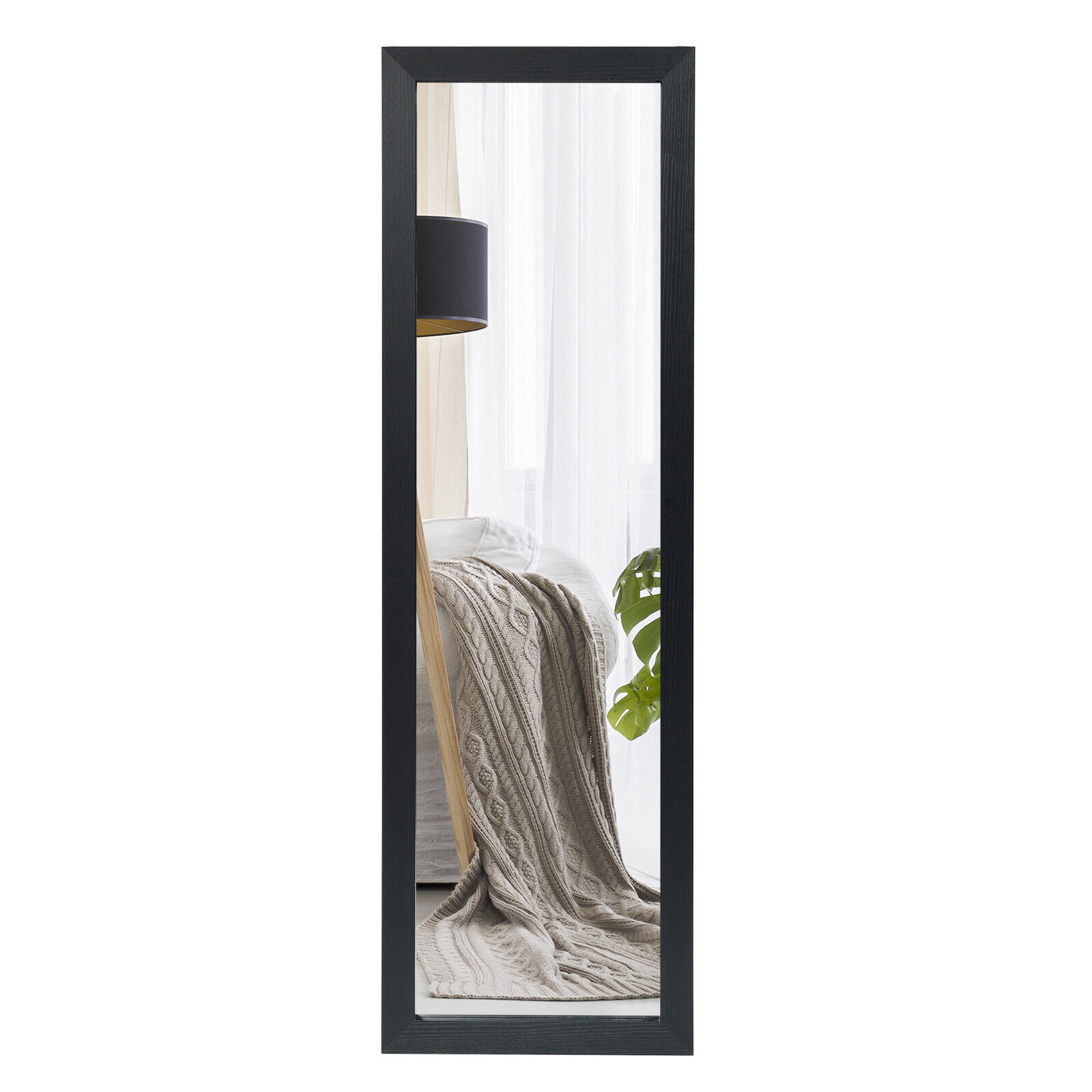 Full Body Wall Mounted Mirror for Bedroom - Black - Savings Store