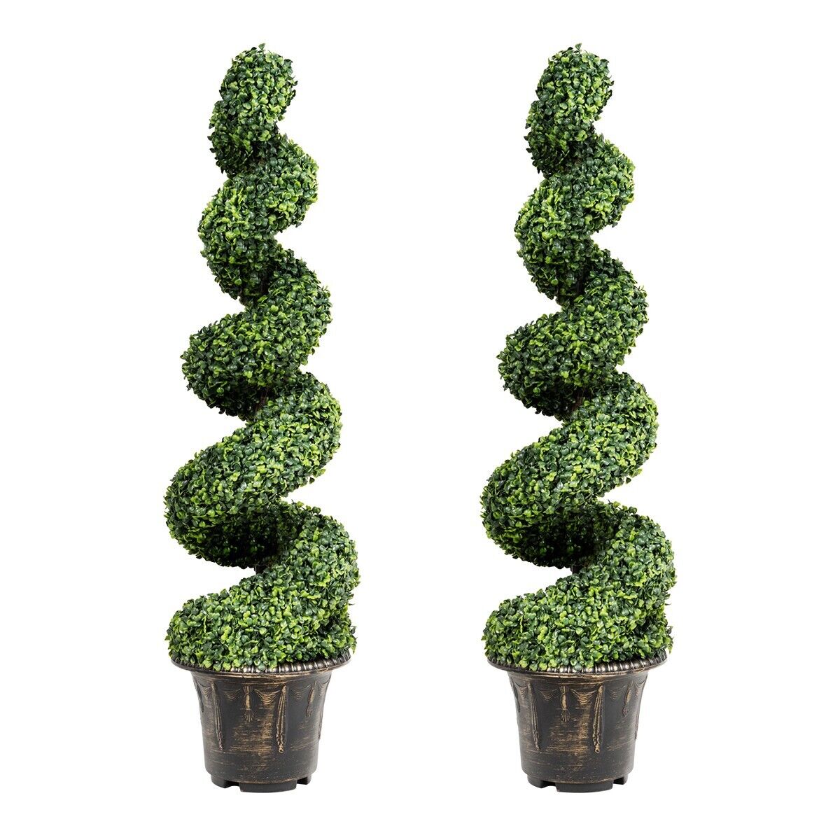 2 Pieces 120cm Artificial Boxwood Spiral Tree - Savings Store