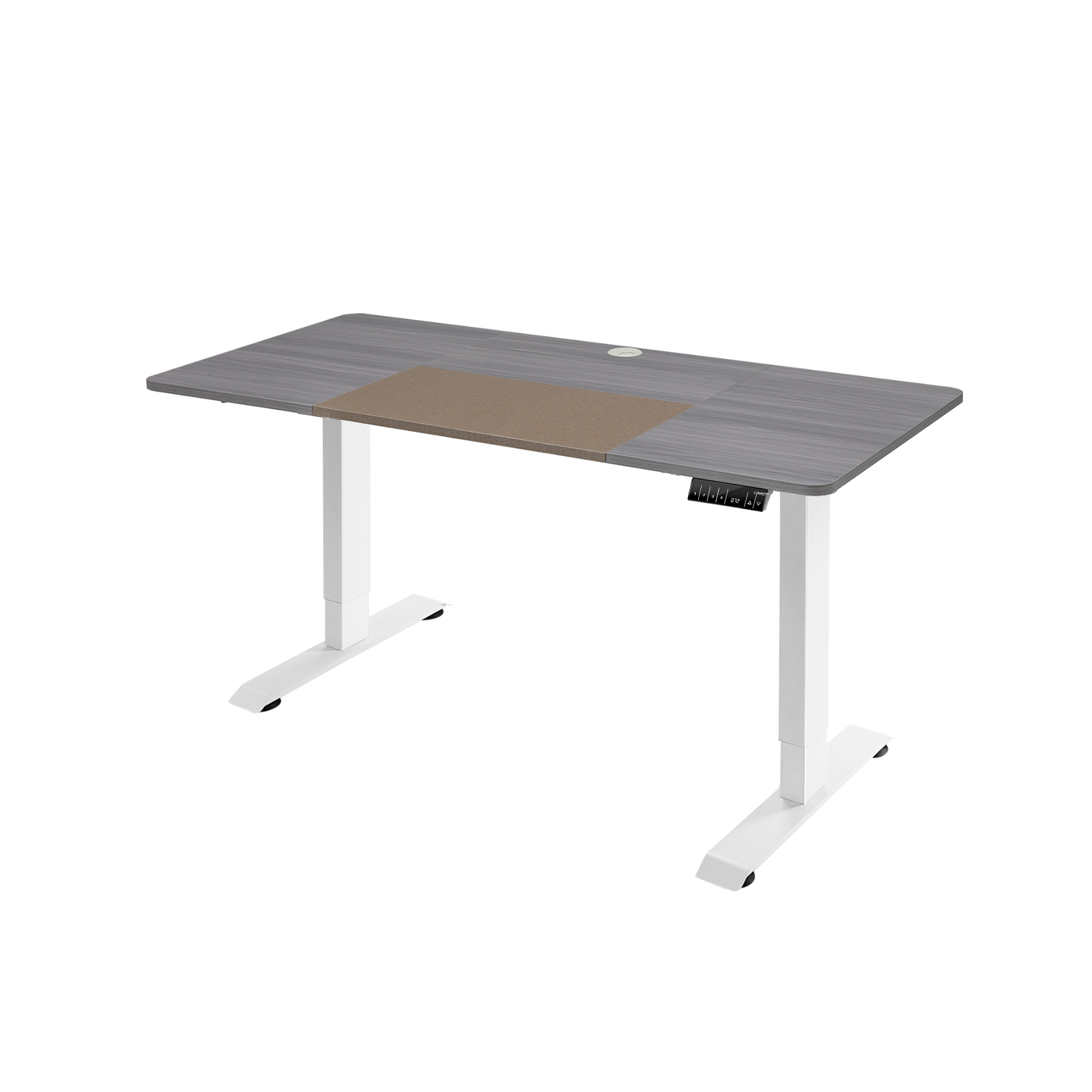 Electric Height Adjustable Standing Desk with Memory Smart Presets and Anti-Collision Function-Grey - Savings Store