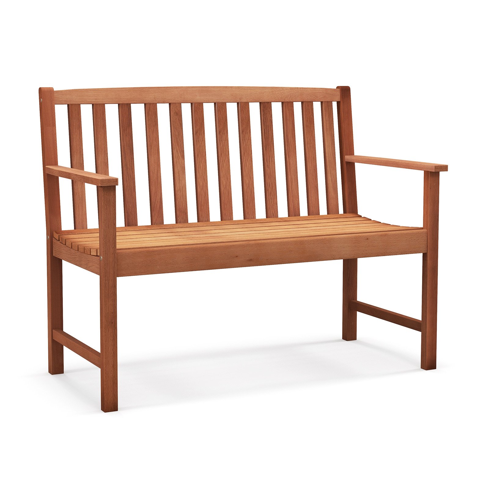 Garden Chair - Patio Wood Bench with Cozy Armrests and Backrest - Savings Store