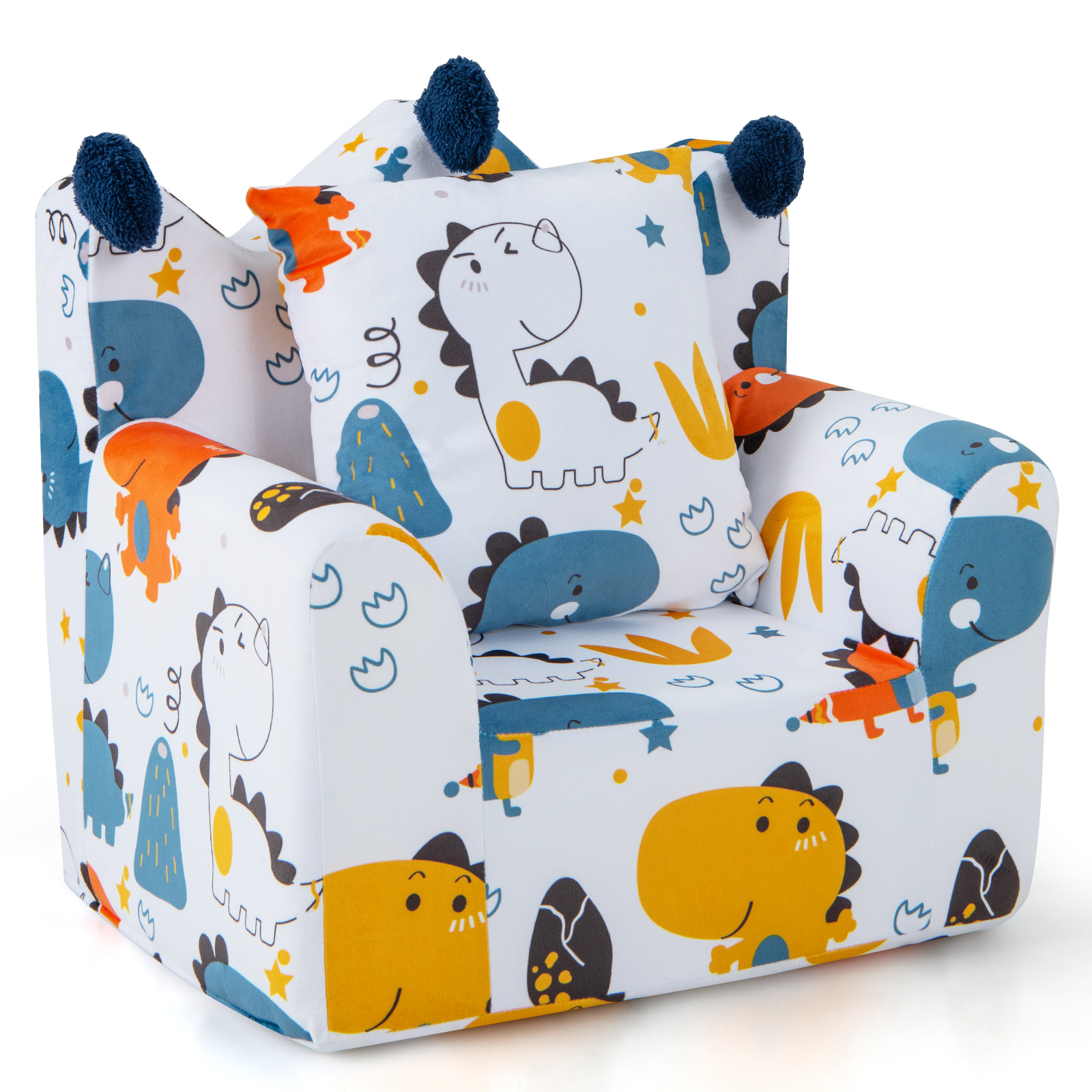 Kids Foam Armchair with Padded Pillow - Orange - Savings Store